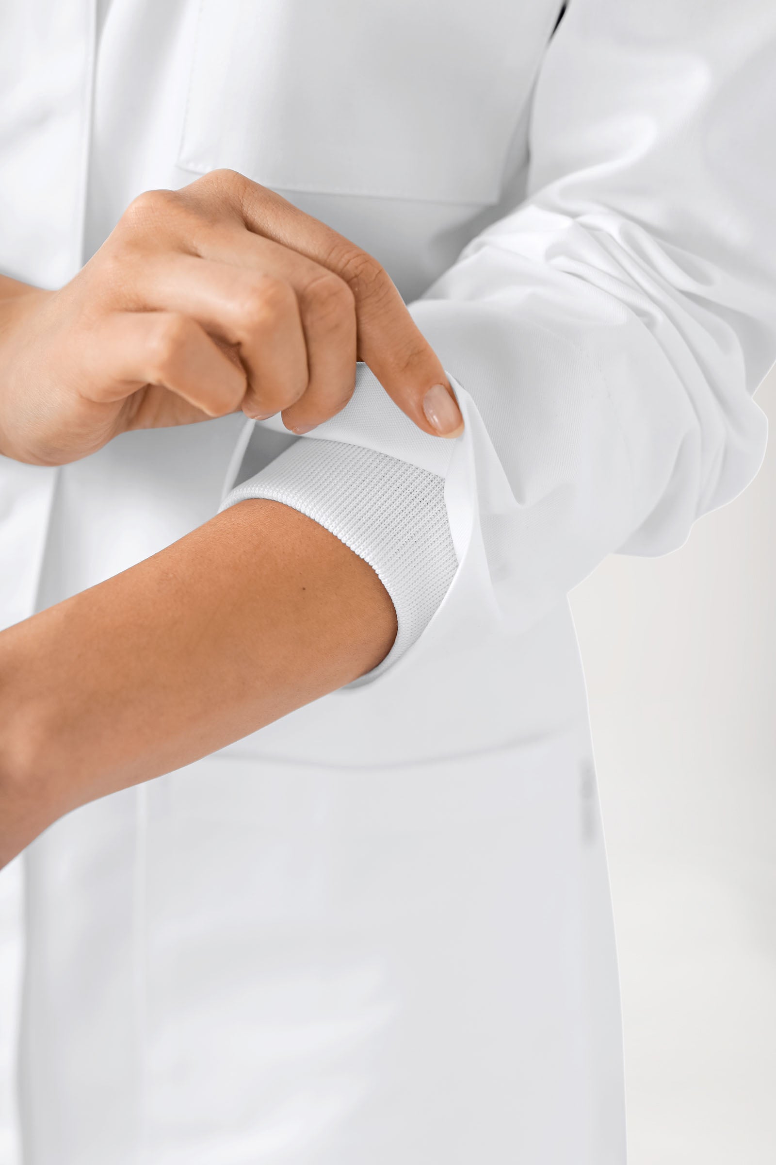 Mantel Damen - Stehkragen - Druckknopfleiste - weiss