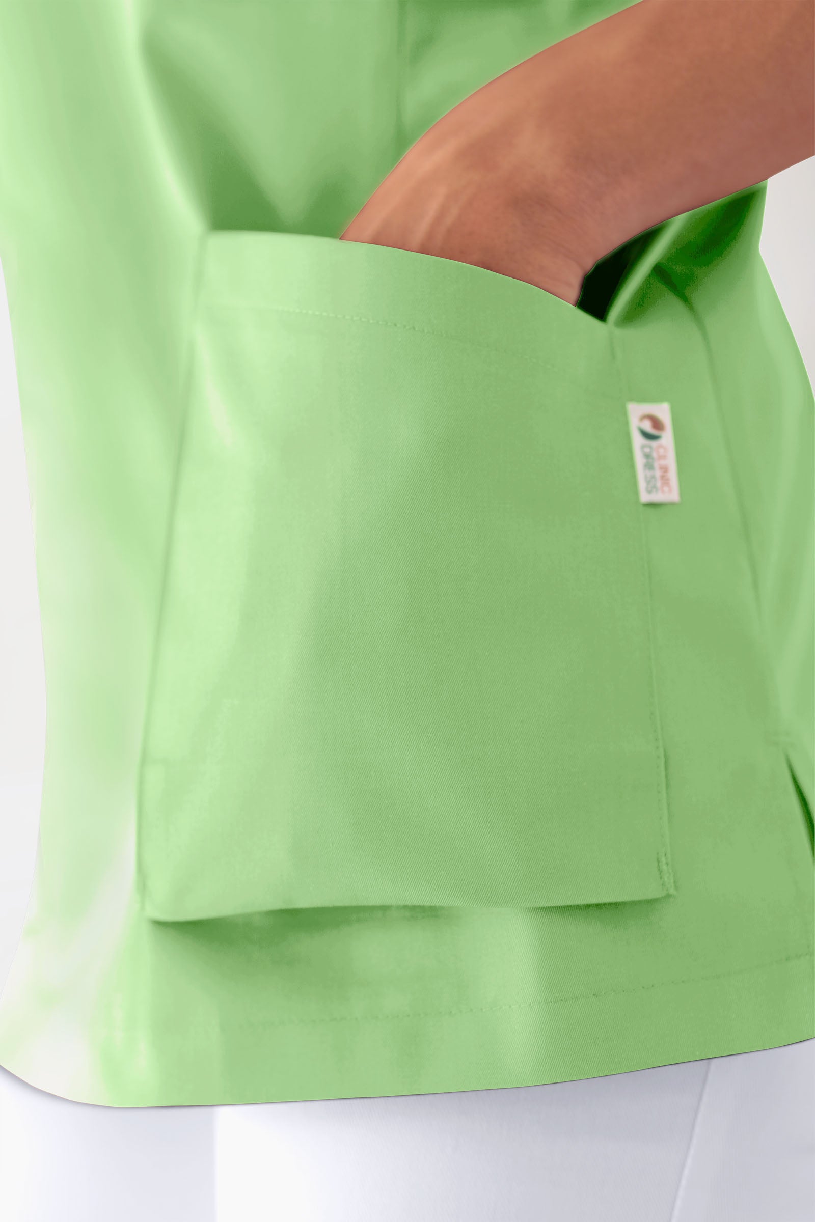 CORE Schlupfkasack Damen - V-Ausschnitt apfelgrün