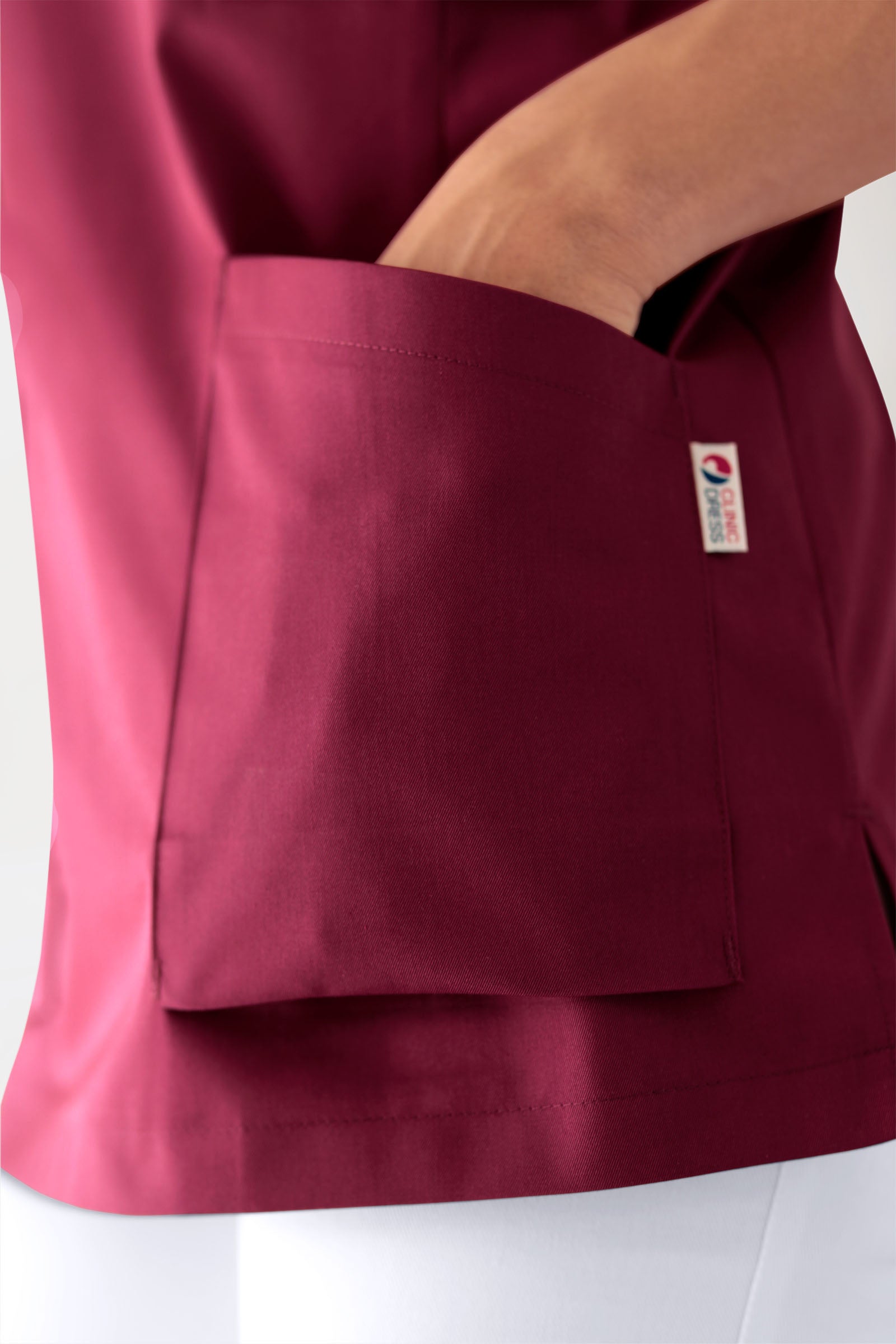 CORE Schlupfkasack Damen - V-Ausschnitt bordeaux