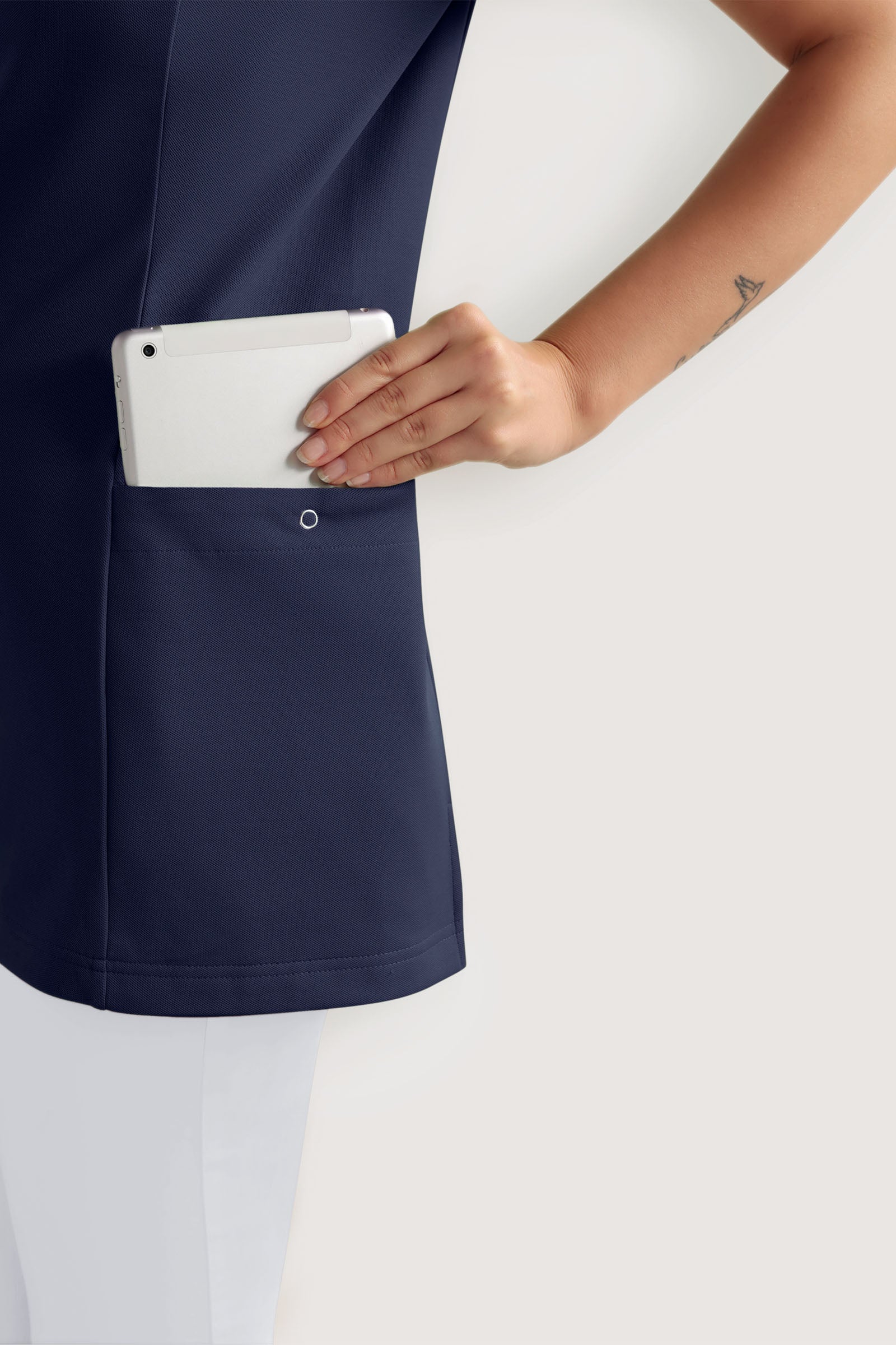 COMFY FLEX Stretch Schlupfkasack Damen - Herzausschnitt navy