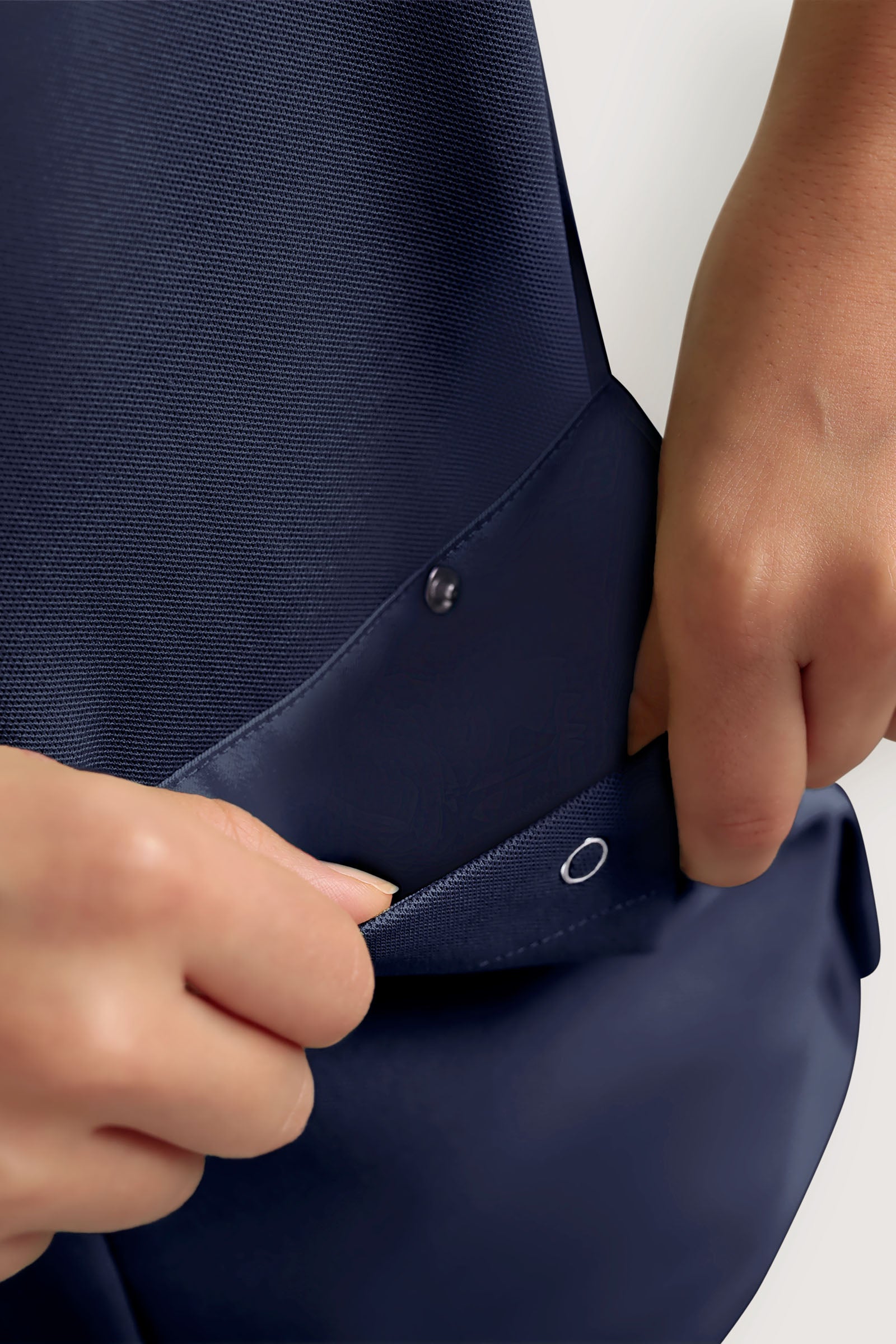 COMFY FLEX Stretch Schlupfkasack Damen - mit Druckknöpfen navy