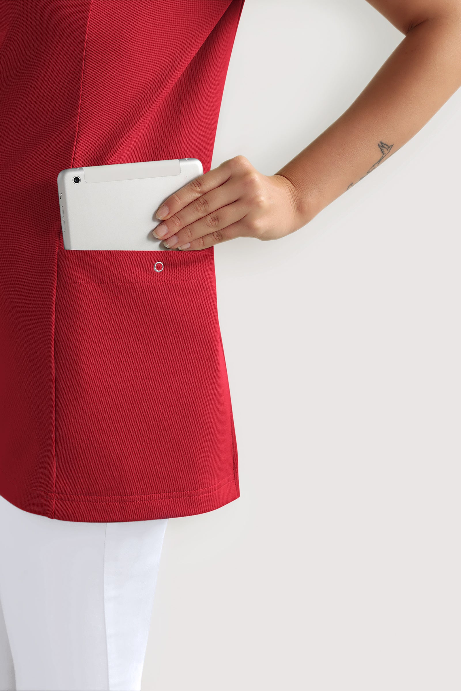 COMFY FLEX Stretch Schlupfkasack Damen - Herzausschnitt rot