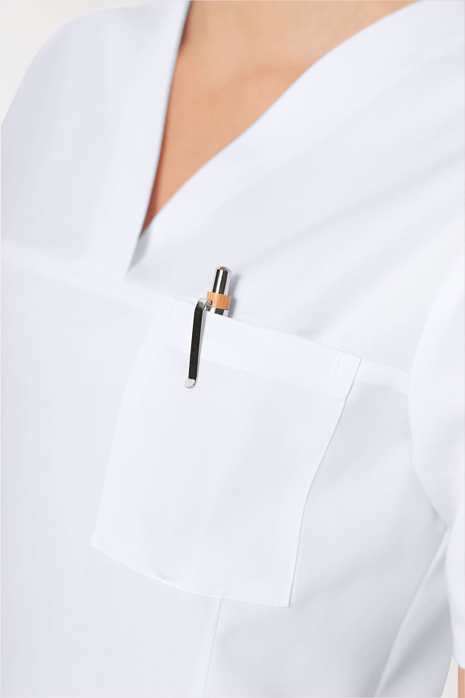 GREEN Schlupfkasack Damen - V-Ausschnitt weiss