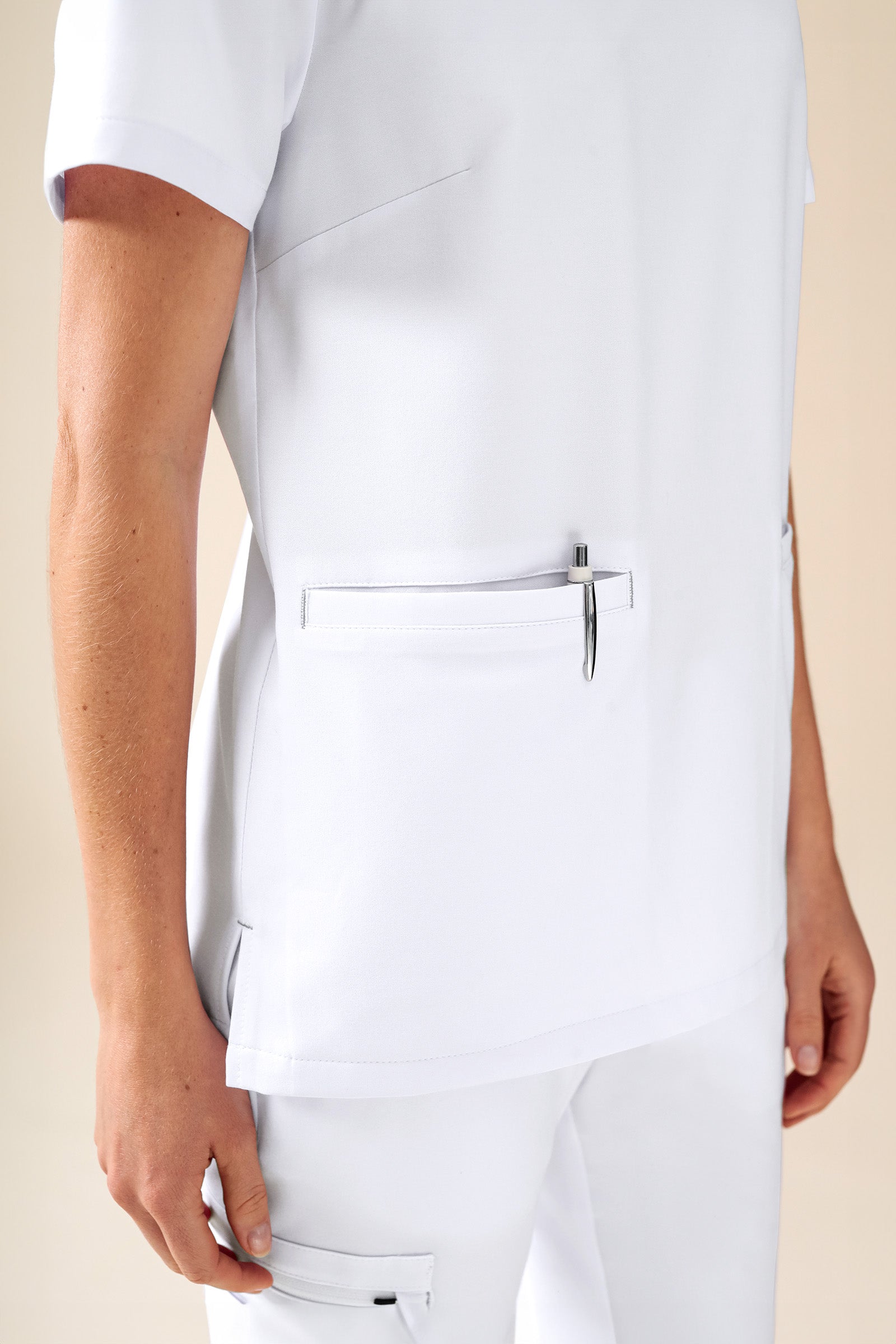 KAERE Schlupfkasack Damen - 3er Pack - V-Ausschnitt weiss