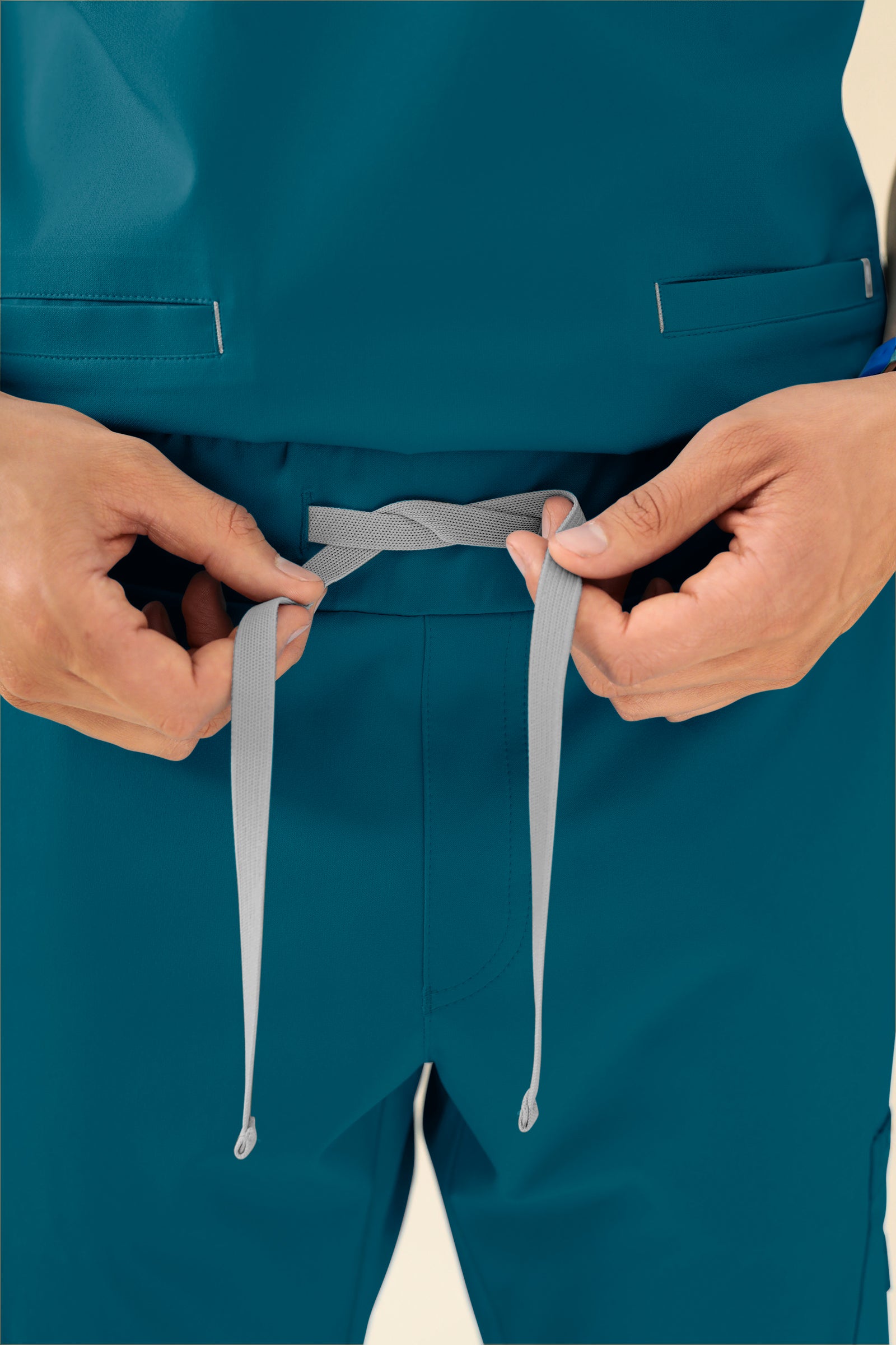 KAERE Hose Herren - gerader Saum mit Beintaschen petrol