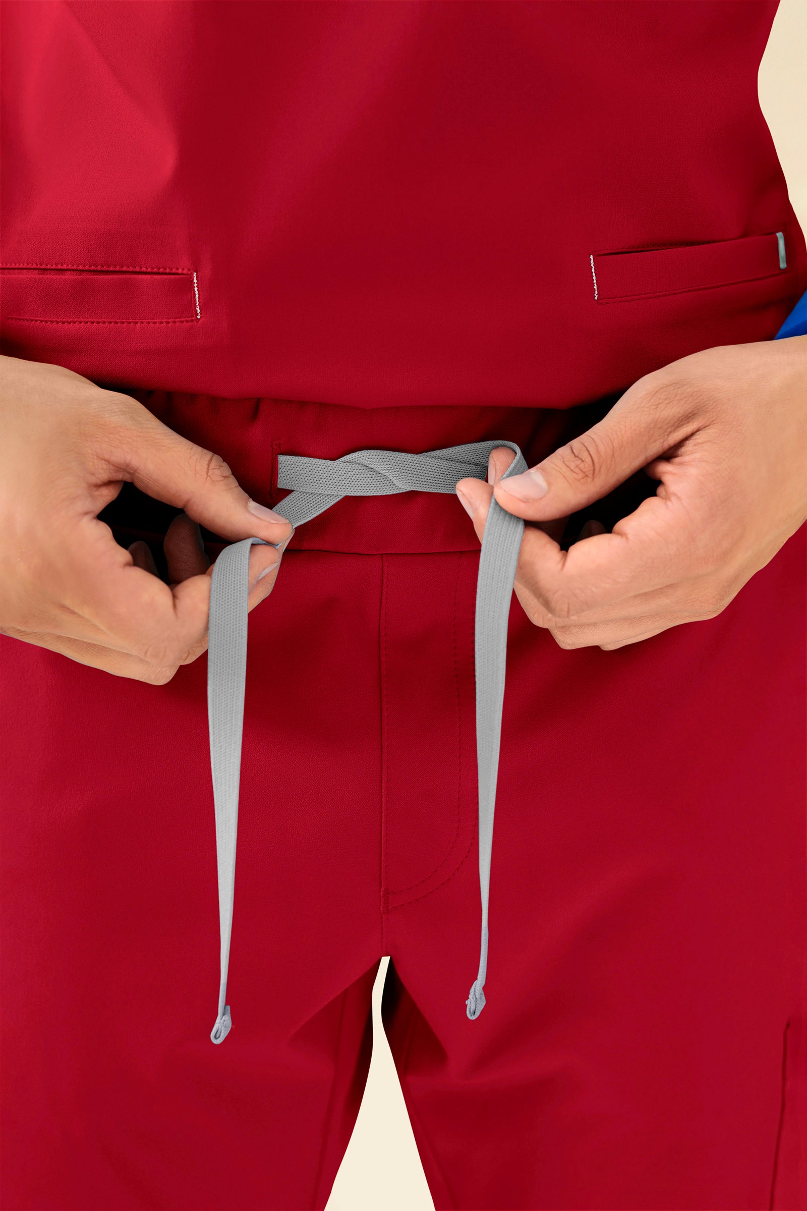 KAERE Hose Herren - gerader Saum mit Beintaschen rot