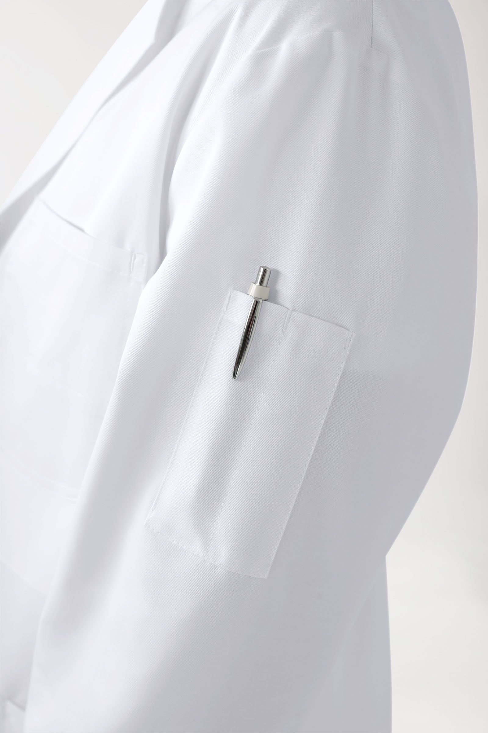 Mantel Herren - Reverskragen - durchgeknöpft weiss