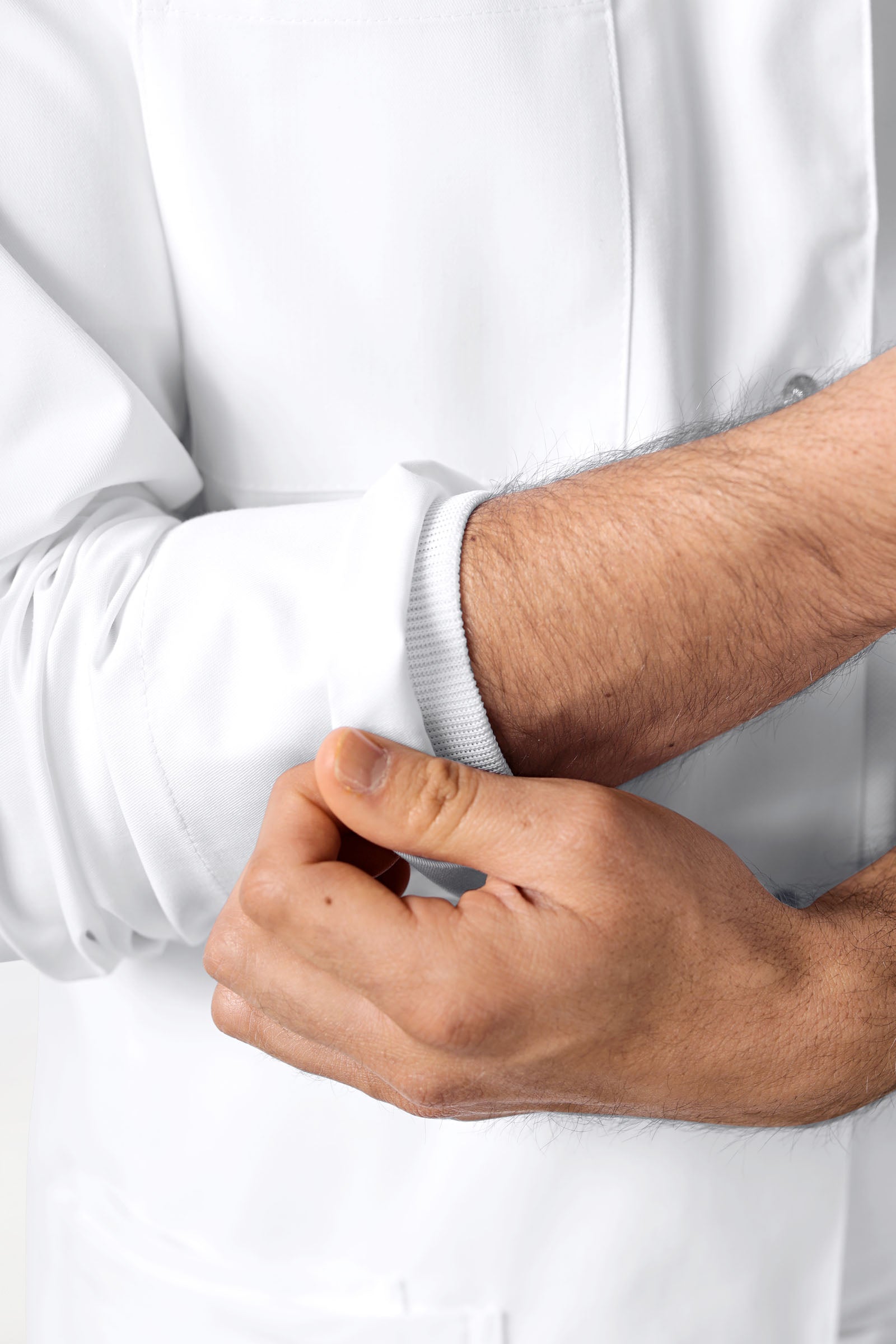 Mantel Herren - Druckknopfleiste - Stehkragen weiss