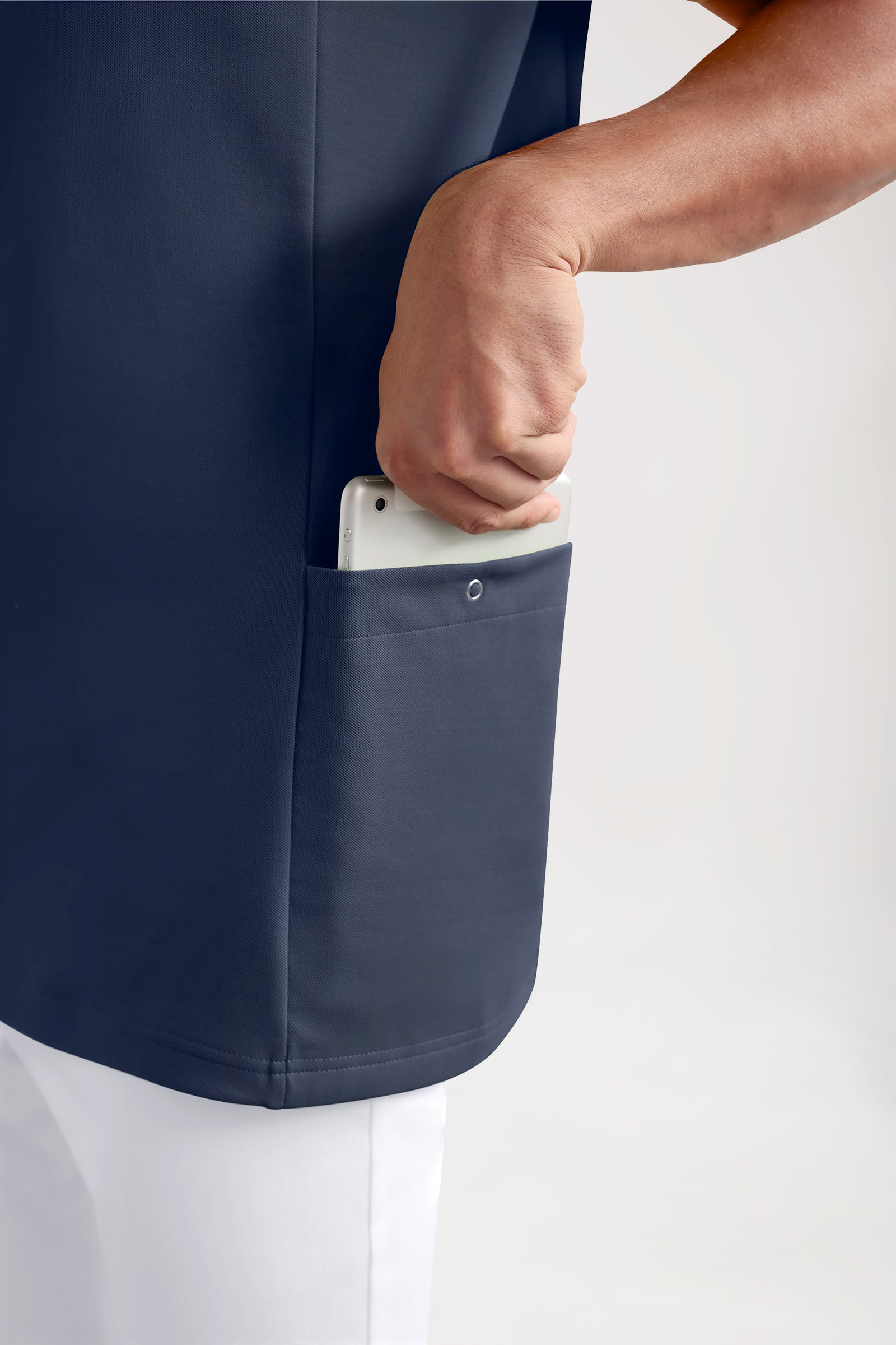 COMFY FLEX Stretch Schlupfkasack Herren - Polokragen navy