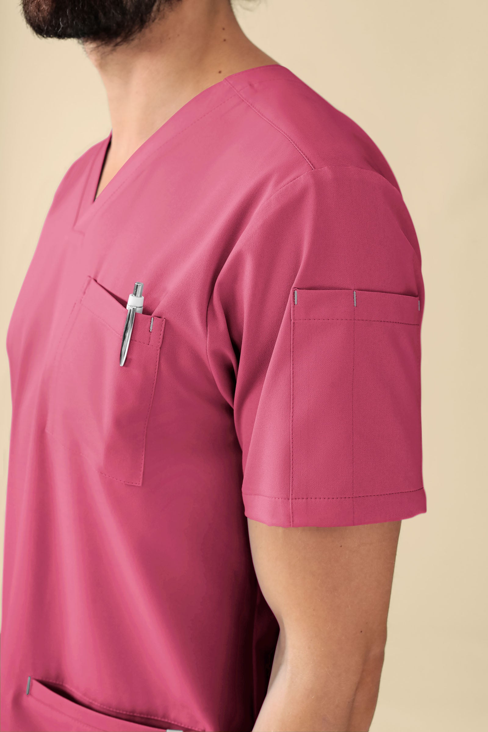 KAERE Schlupfkasack Herren - V-Ausschnitt rosenholz