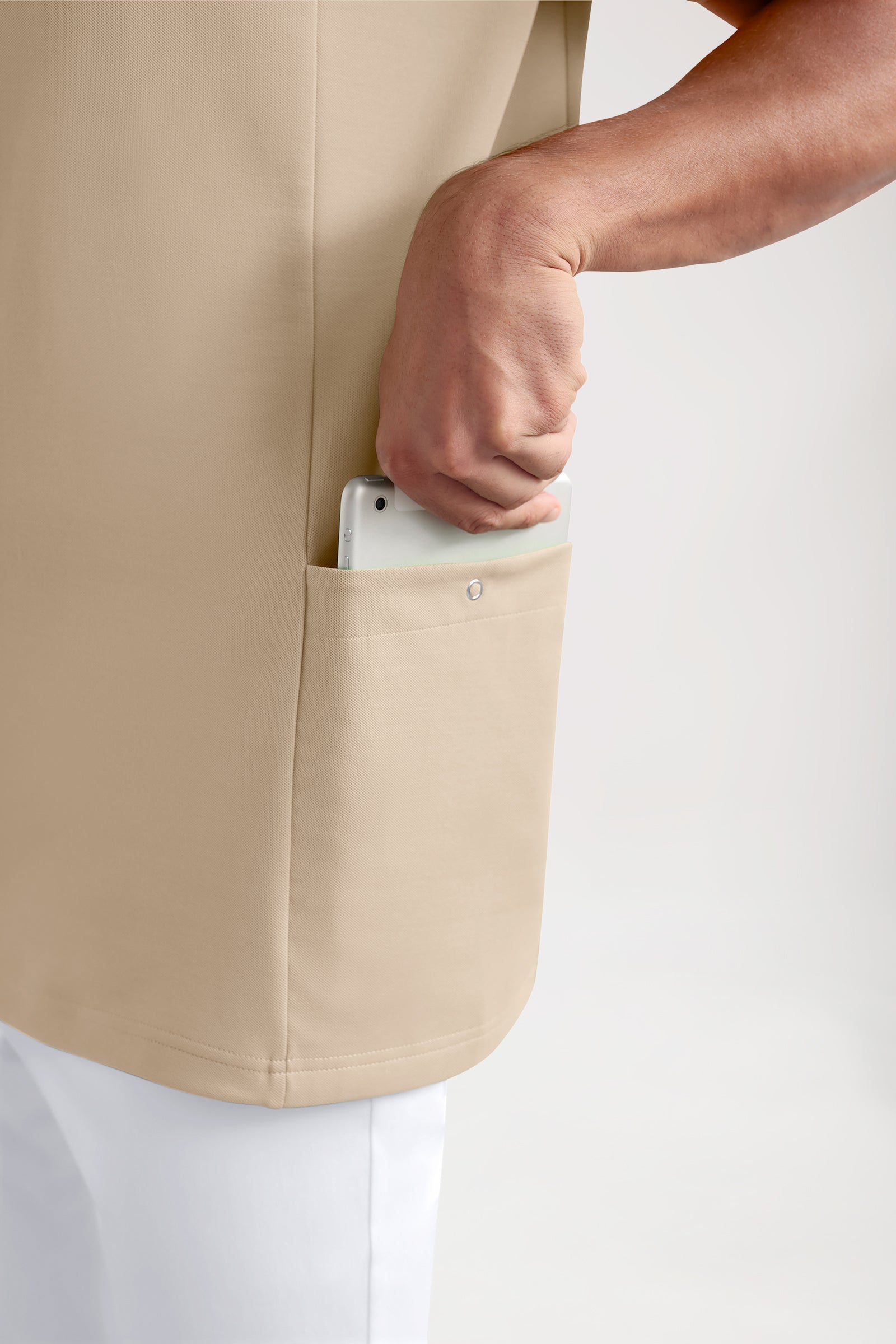 COMFY FLEX Stretch Schlupfkasack Herren - Polokragen sand