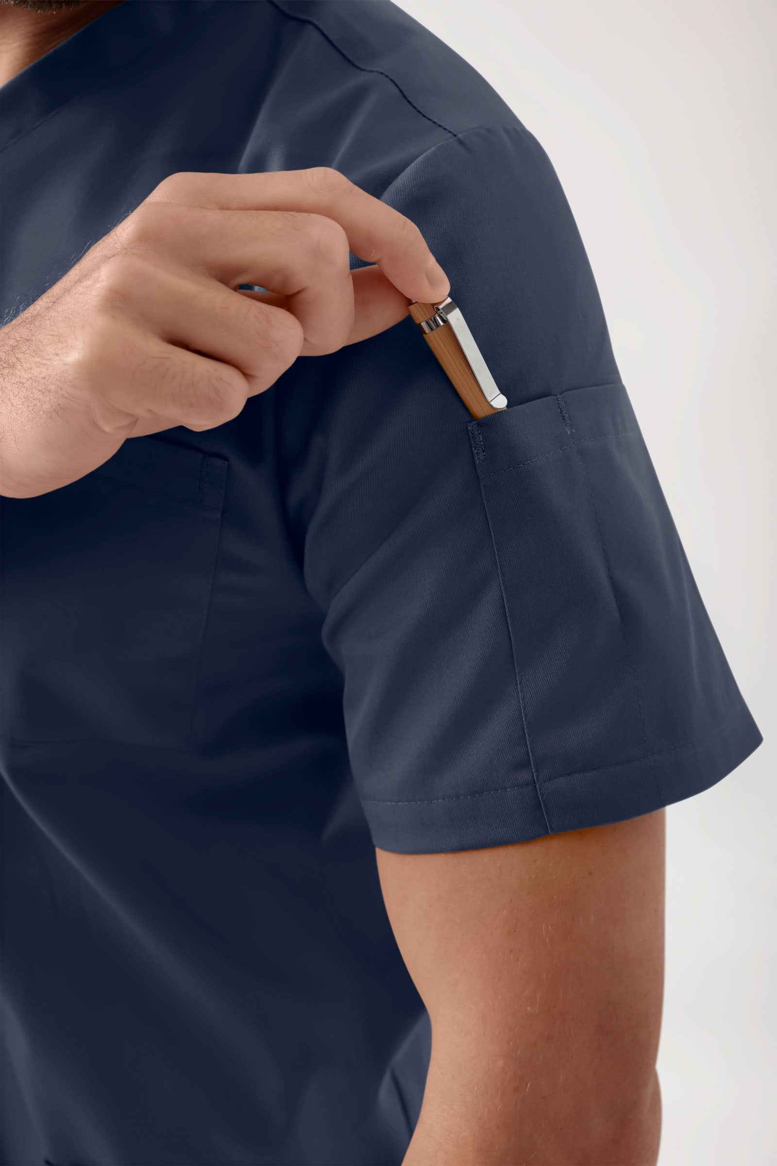 GREEN Stretch Schlupfkasack Herren - V-Ausschnitt navy