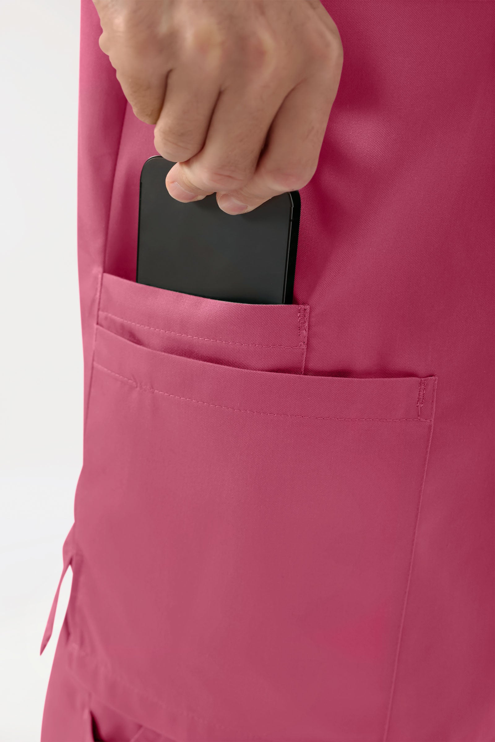 GREEN Stretch Schlupfkasack Herren - V-Ausschnitt rosenholz