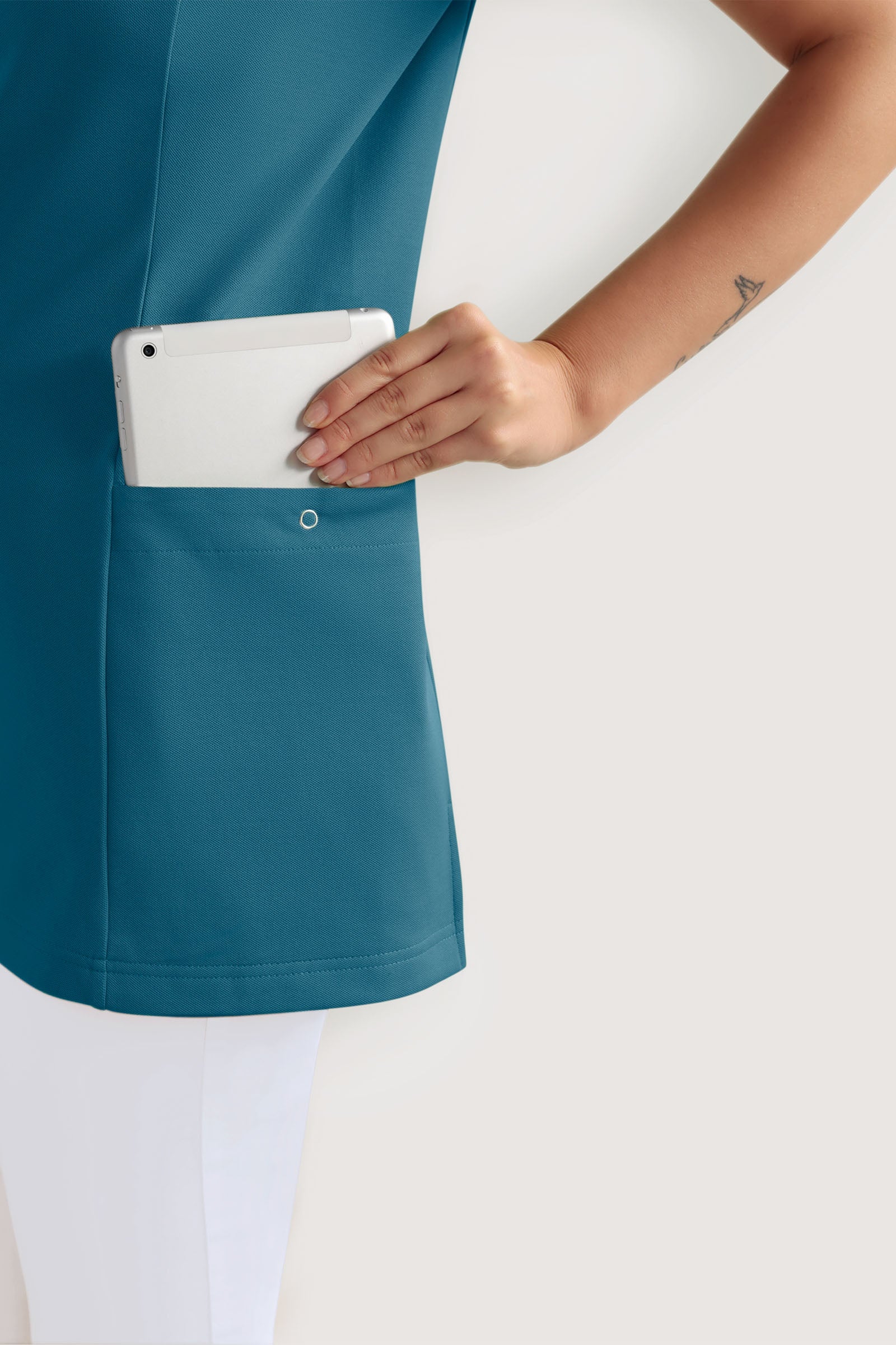 COMFY FLEX Stretch Schlupfkasack Damen - mit Druckknöpfen petrol