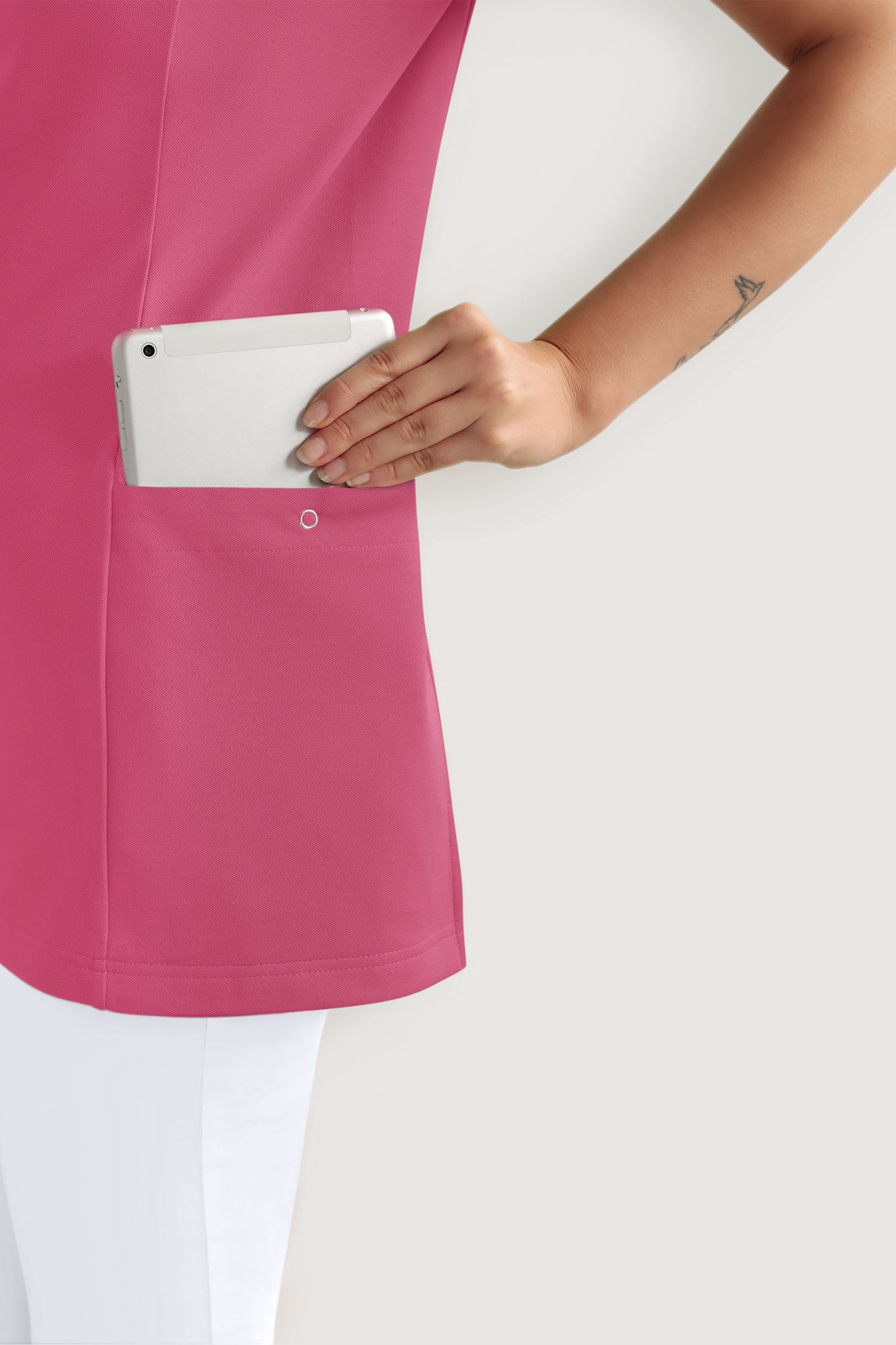 COMFY FLEX Stretch Schlupfkasack Damen - mit Druckknöpfen rosenholz