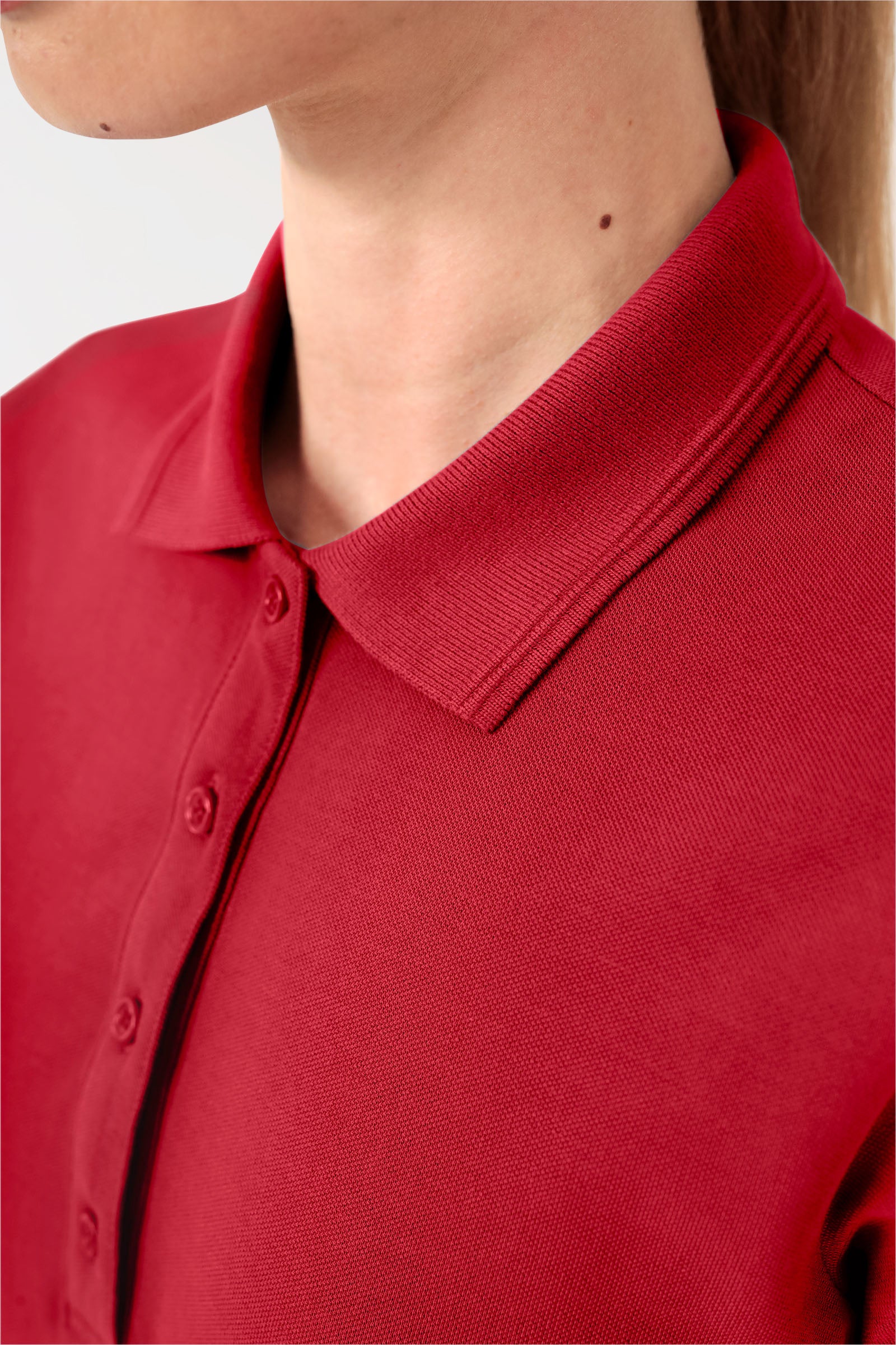 COMFY FLEX Stretch Shirt Damen - Polokragen rot