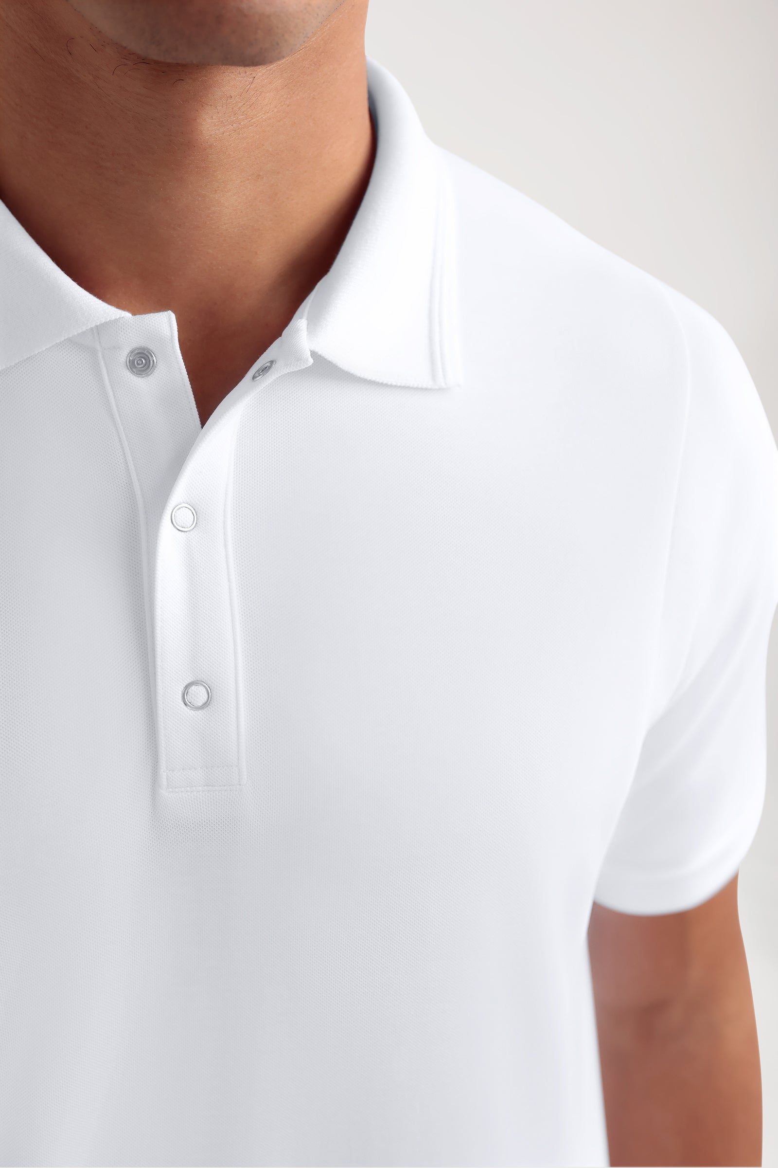 COMFY FLEX Stretch Schlupfkasack Herren - Polokragen weiss