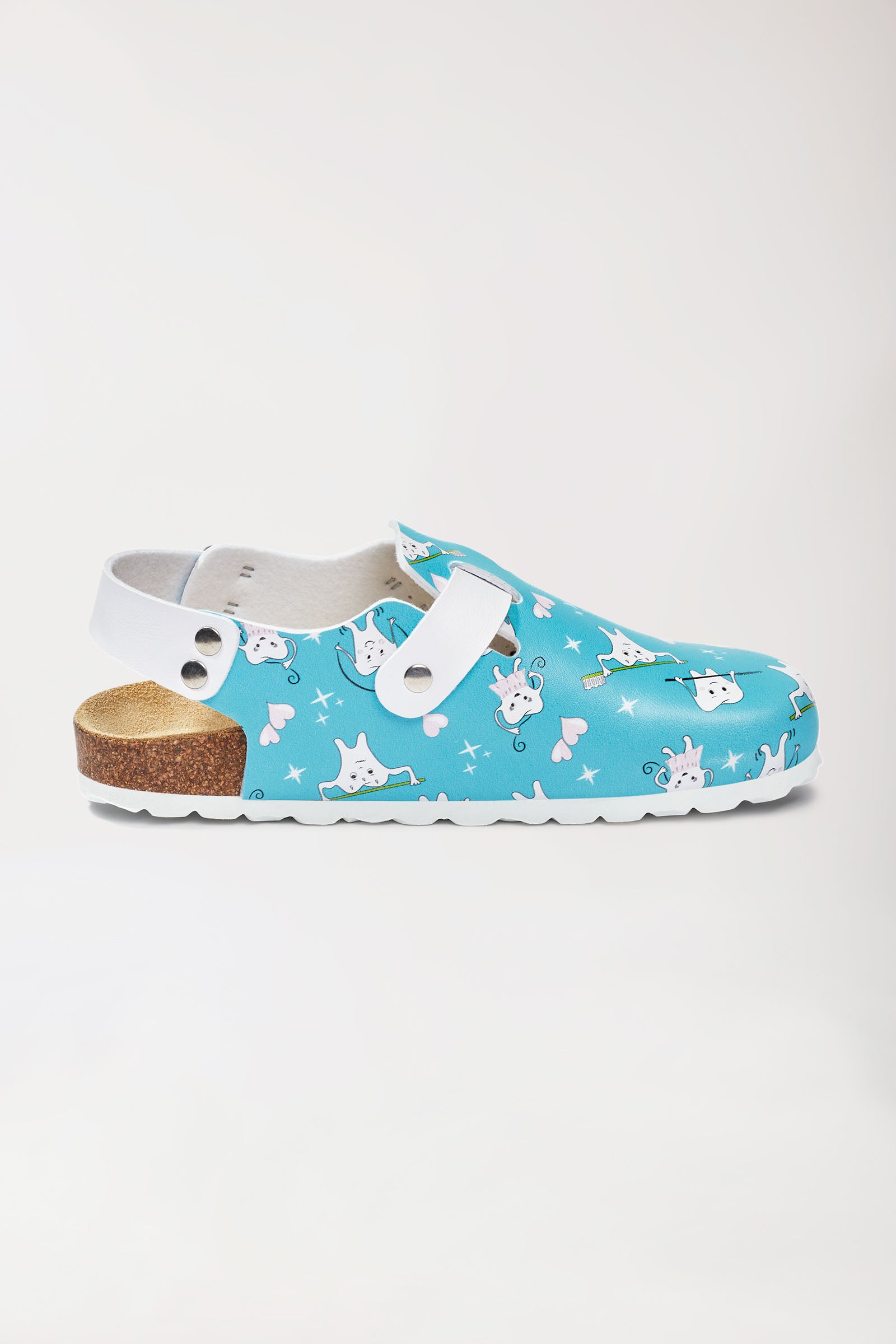 Damen Clog türkis/weiss