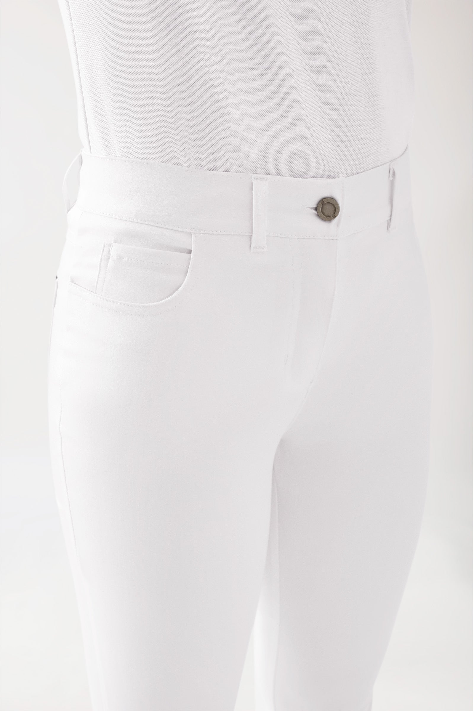 COMFY FLEX 5-Pocket Hose Damen - schlankes Bein weiss