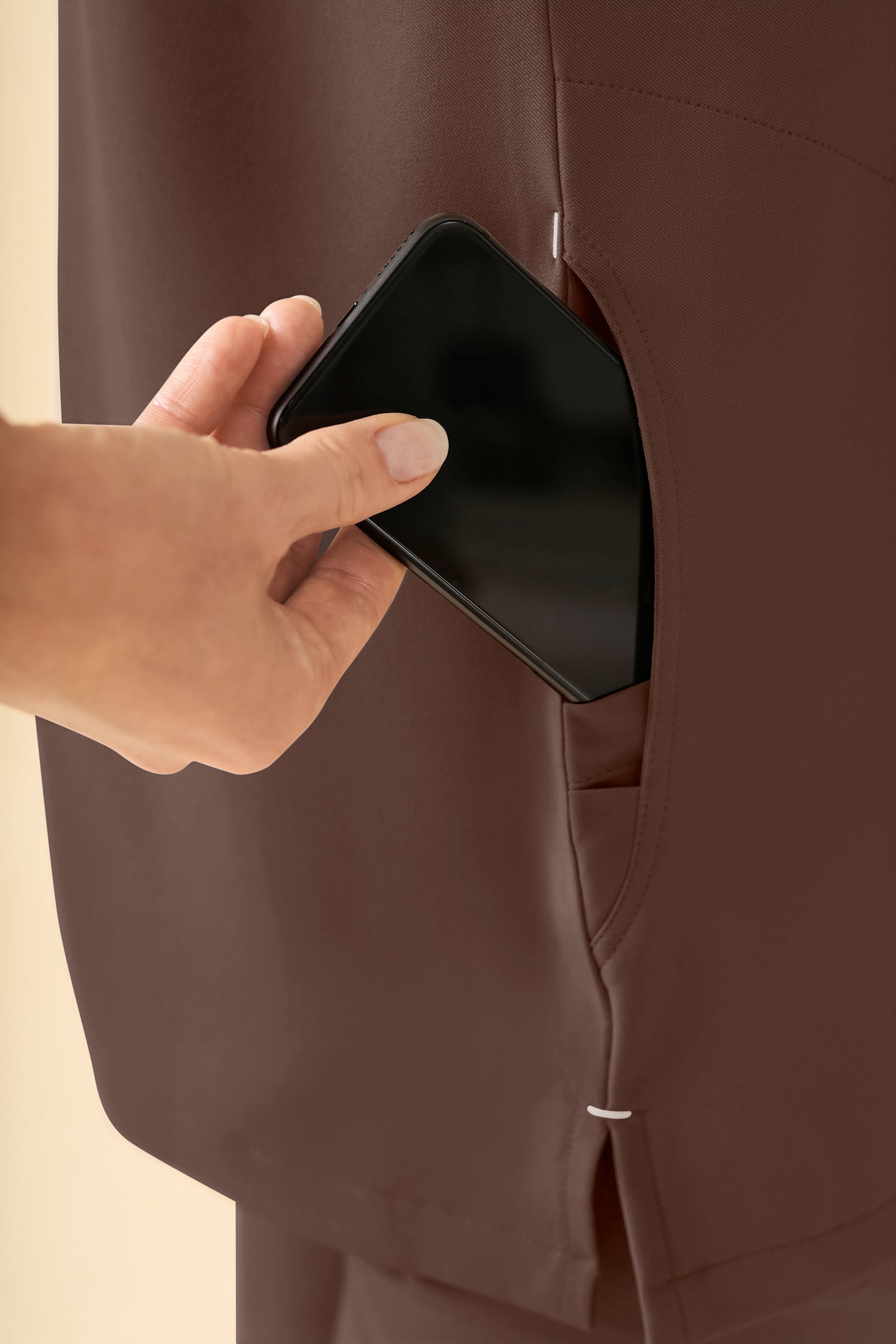 KAERE Schlupfkasack Damen - Stehkragen coffee