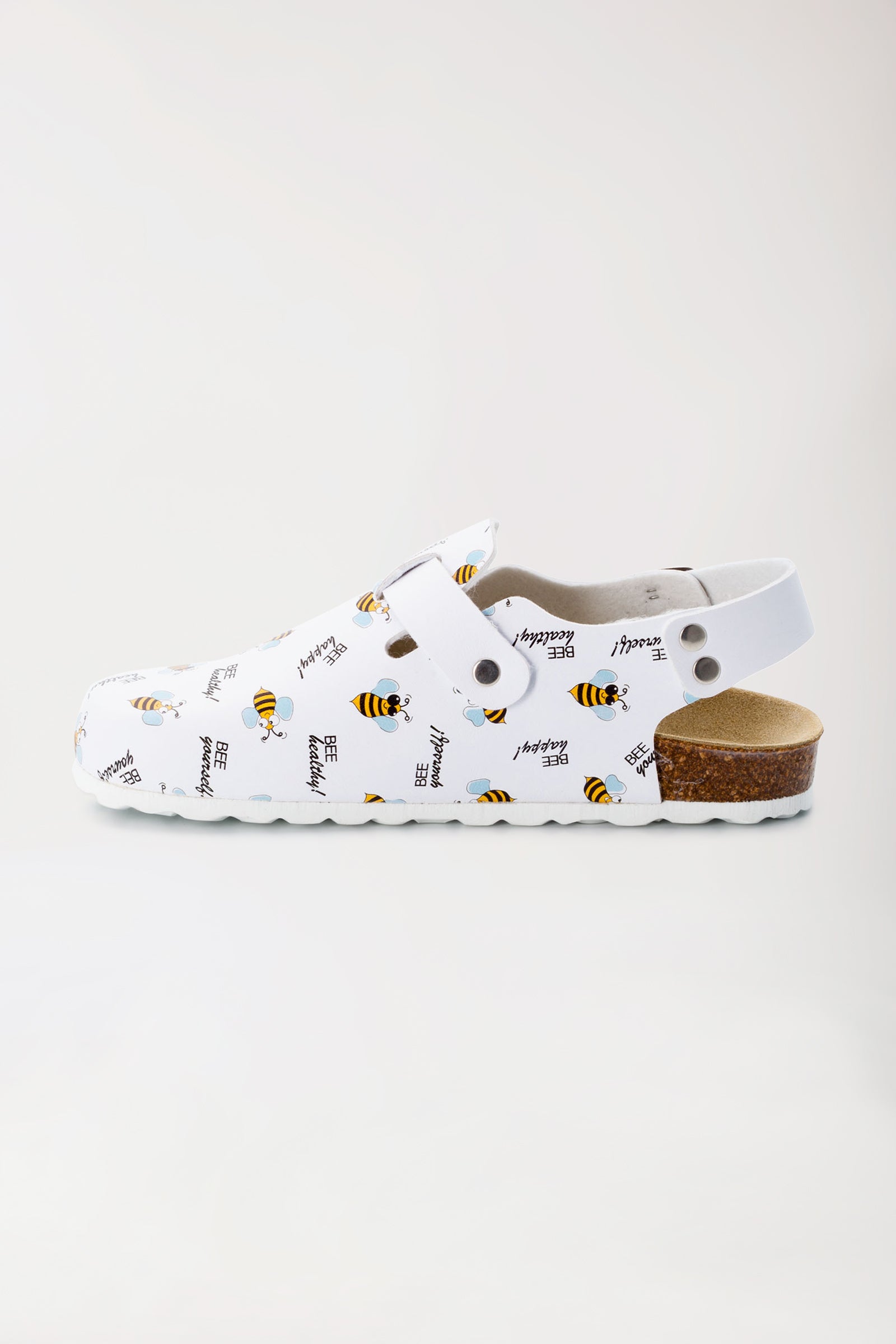 Unisex Clog weiss/gelb/schwarz