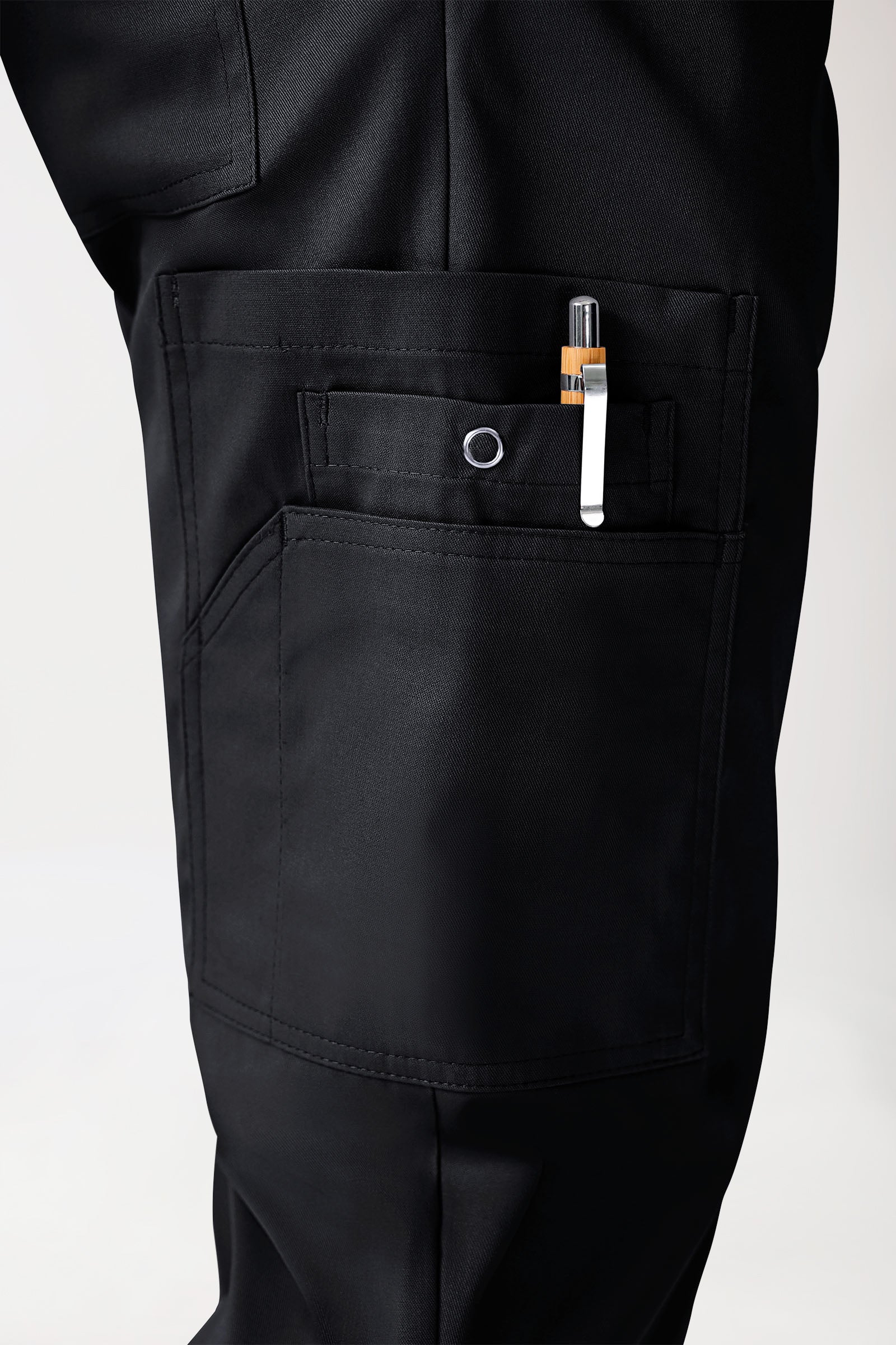 CLINIC STRETCH Hose Unisex - mit Beintasche schwarz