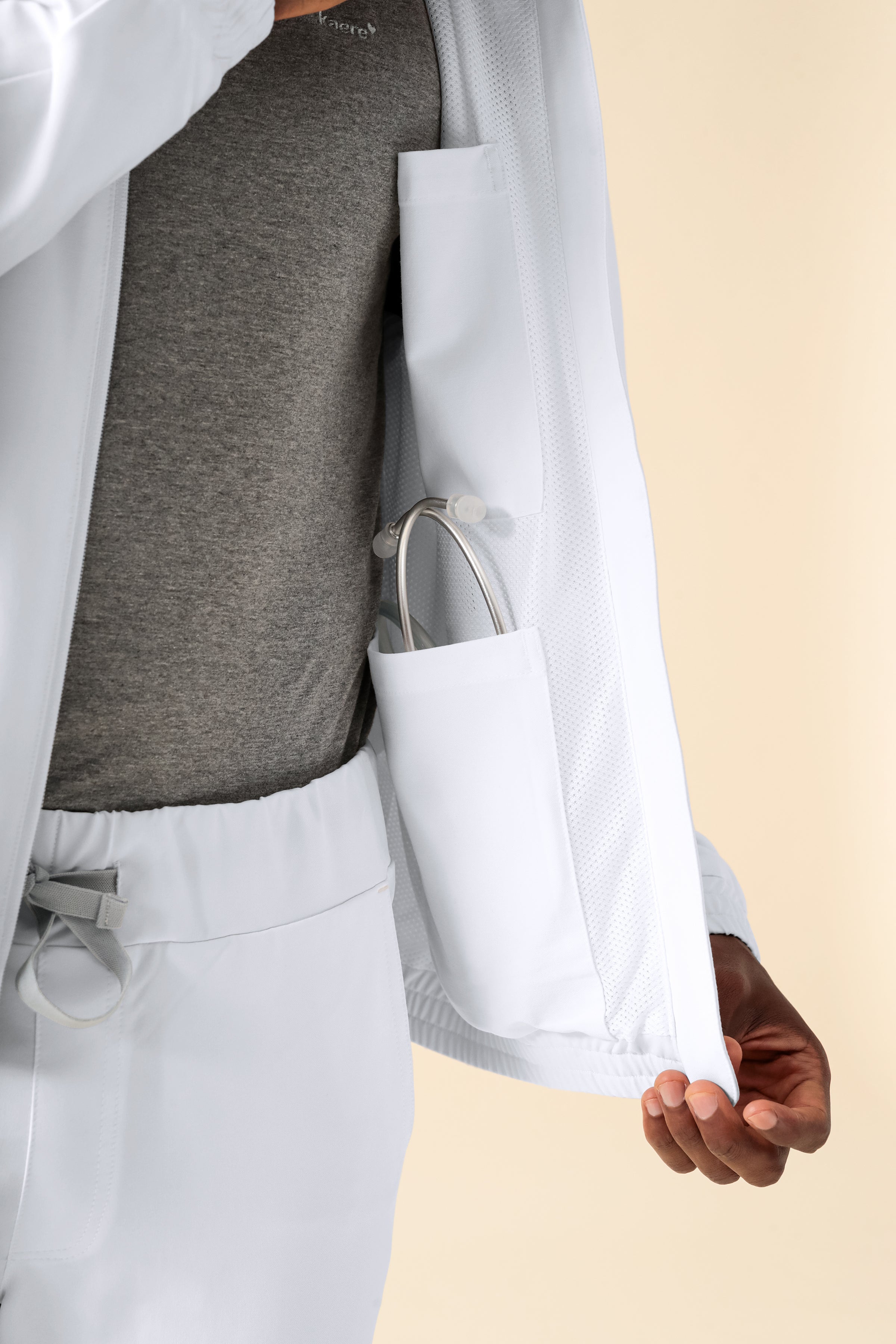 KAERE Blousonjacke Herren - mit elastischen Bündchen weiss