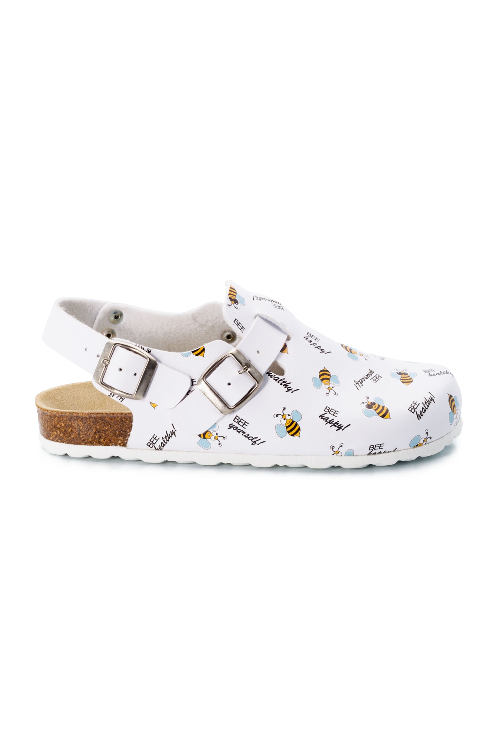 Unisex Clog weiss/gelb/schwarz