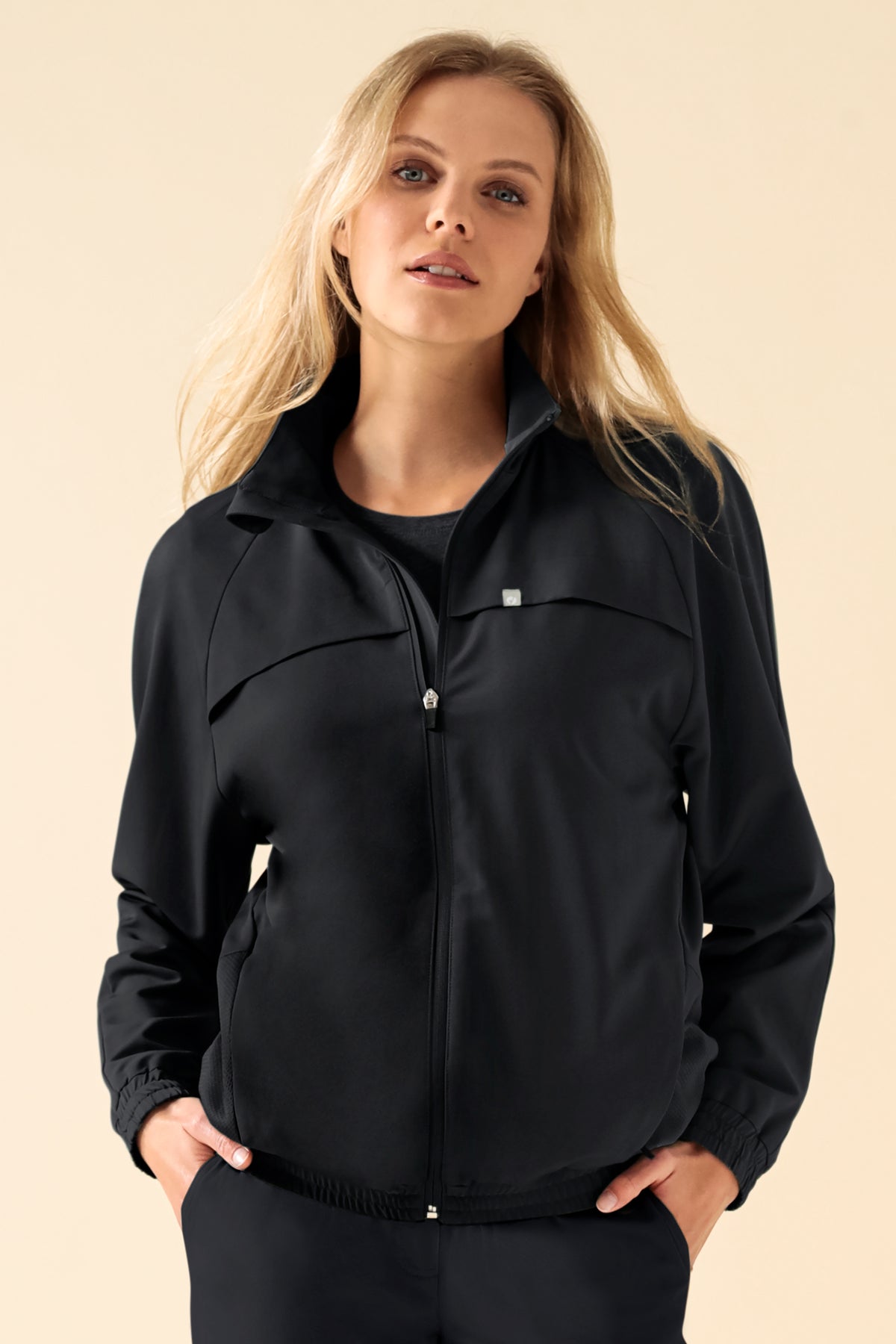 KAERE Blousonjacke Damen - mit elastischen Bündchen schwarz, Vue de face
