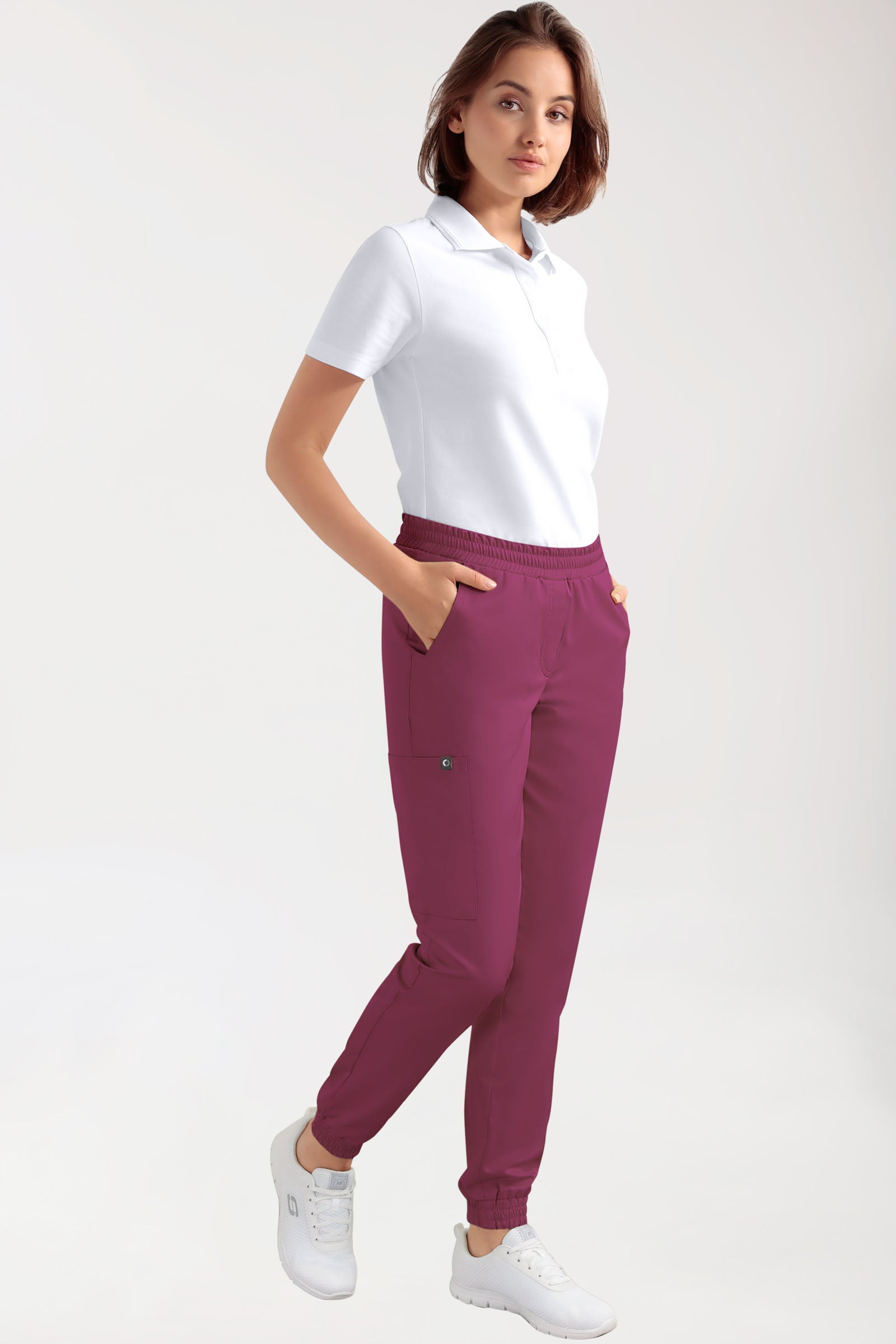 CORE Cargohose Damen - Jogpants Style berry, Vue de face