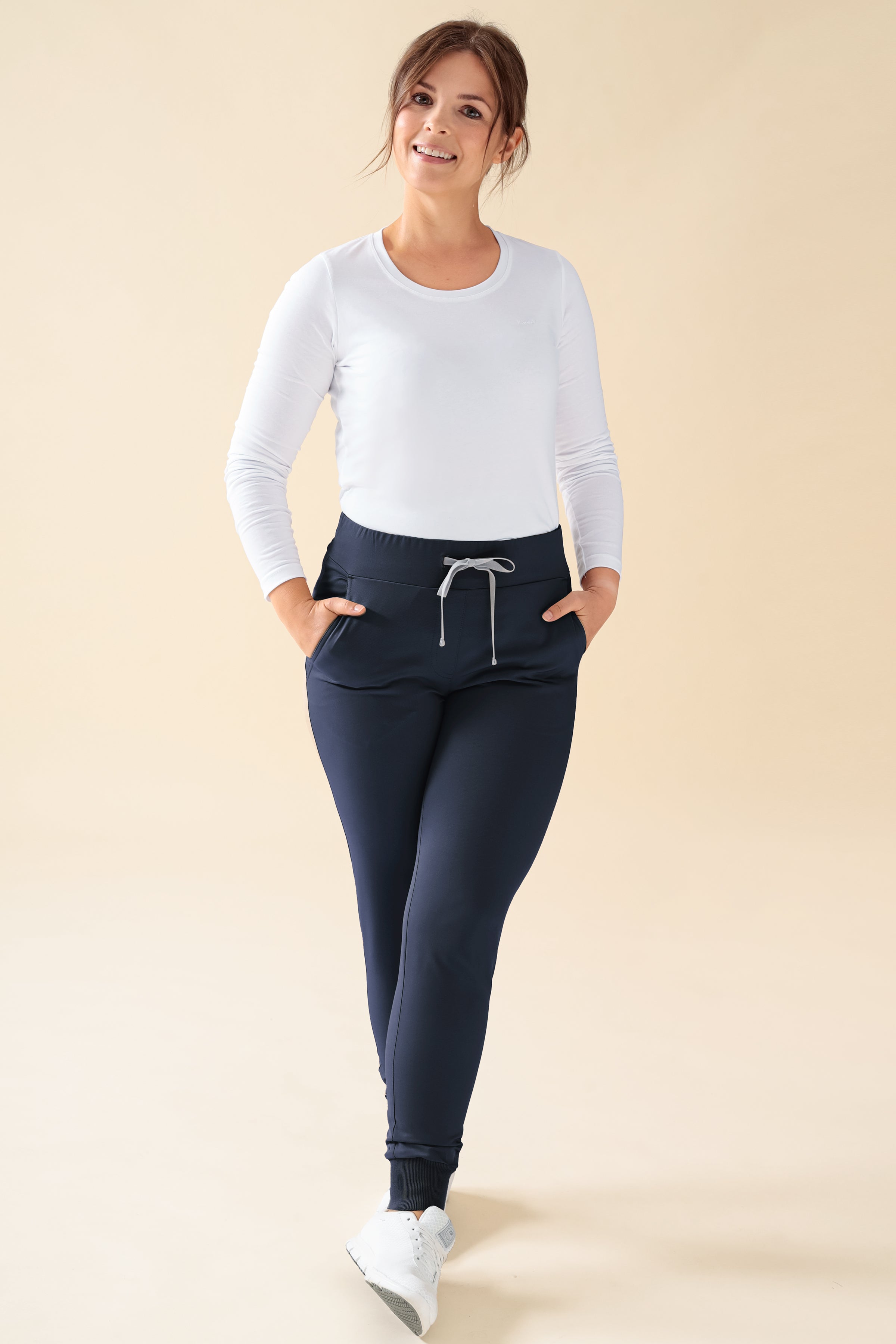 KAERE Hose Damen - Saumbündchen Kurzgr. ohne Beintaschen navy