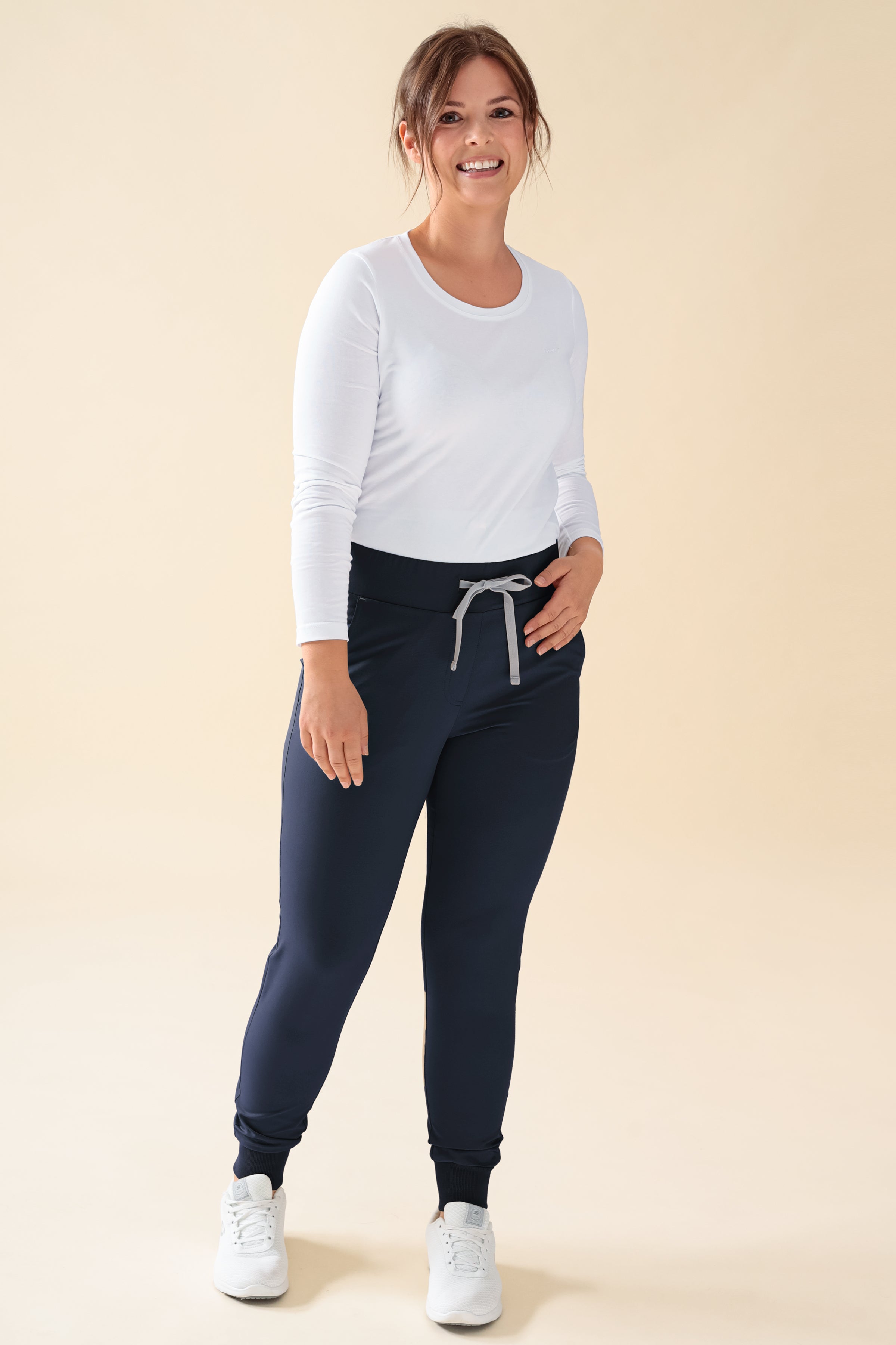 KAERE Hose Damen - Saumbündchen Kurzgr. ohne Beintaschen navy
