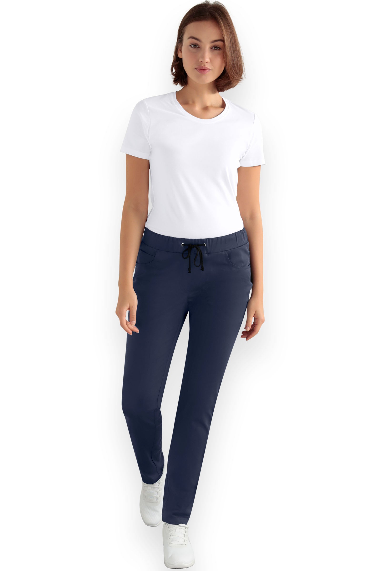 5-Pocket Stretchhose Damen - Jeanslook navy, Vorderansicht