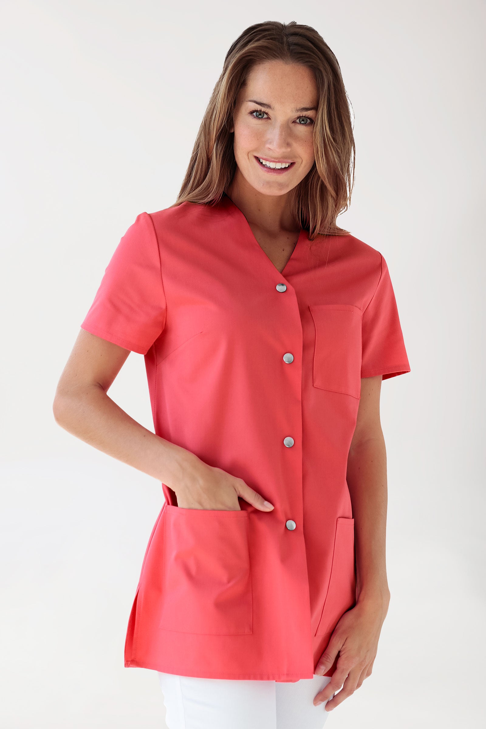 Beauty Kasack Damen - durchgeknöpft lipstick