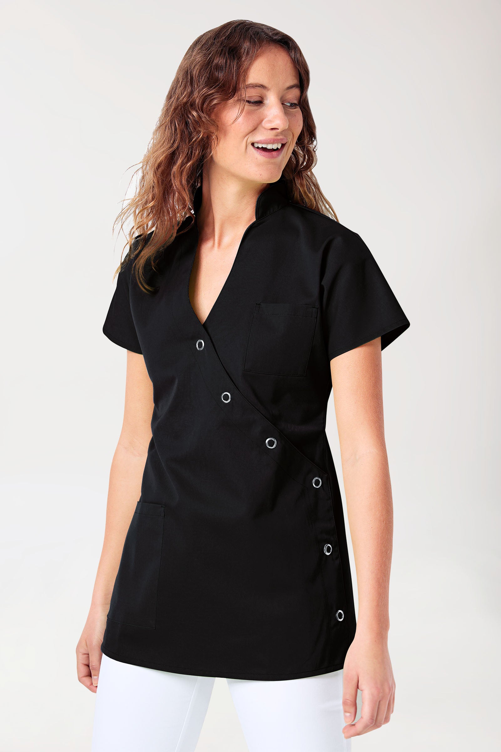 JUST STRONG Kasack Damen - Druckknopfleiste schwarz