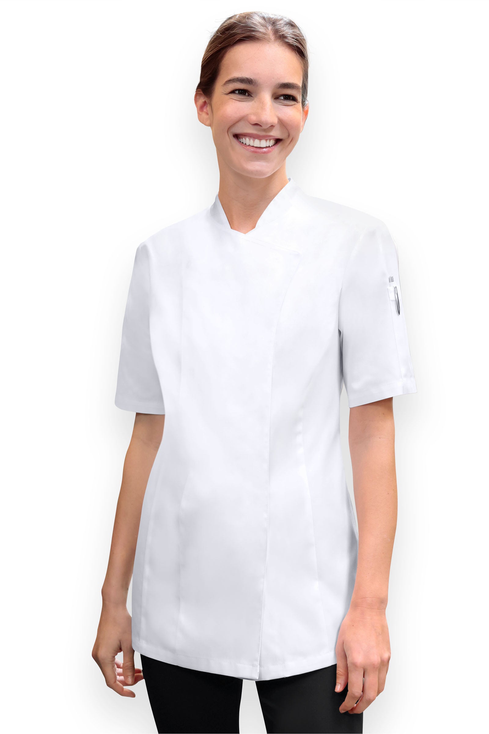 Gastro Kochjacke Damen - 1/2 Arm weiss