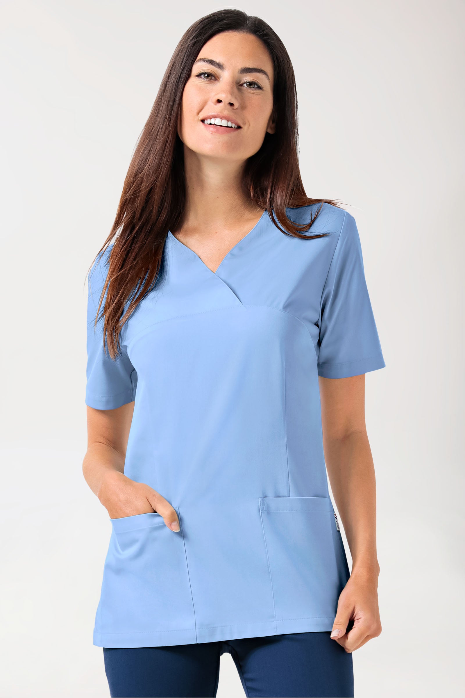 CORE Schlupfkasack Damen - Herzausschnitt himmelblau, Vorderansicht