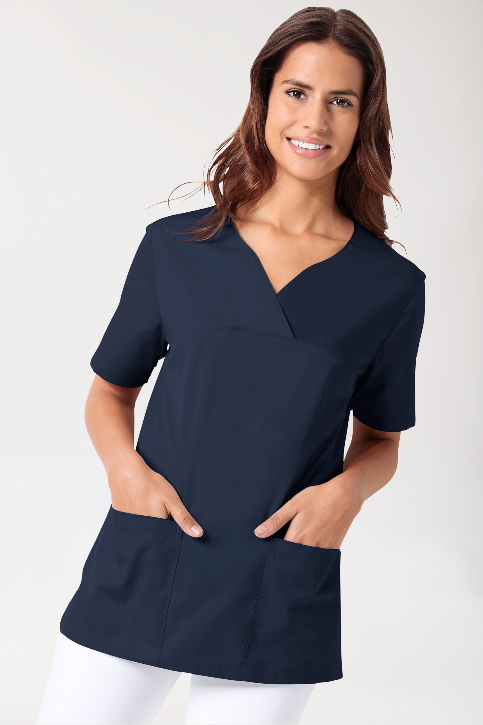 CORE Schlupfkasack Damen - 5er-Pack - Herzausschnitt navy, Vorderansicht