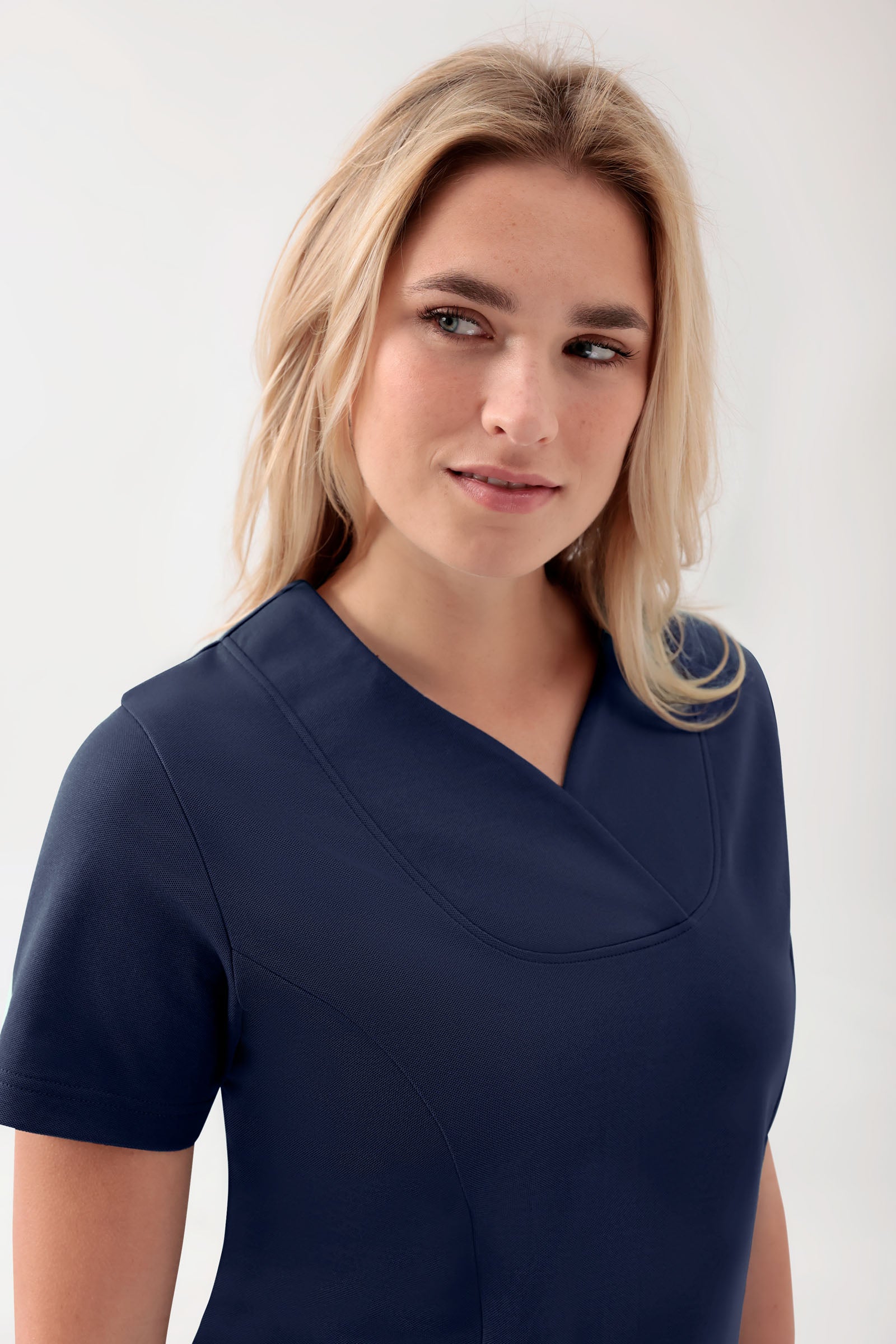 COMFY FLEX Stretch Schlupfkasack Damen - Herzausschnitt navy