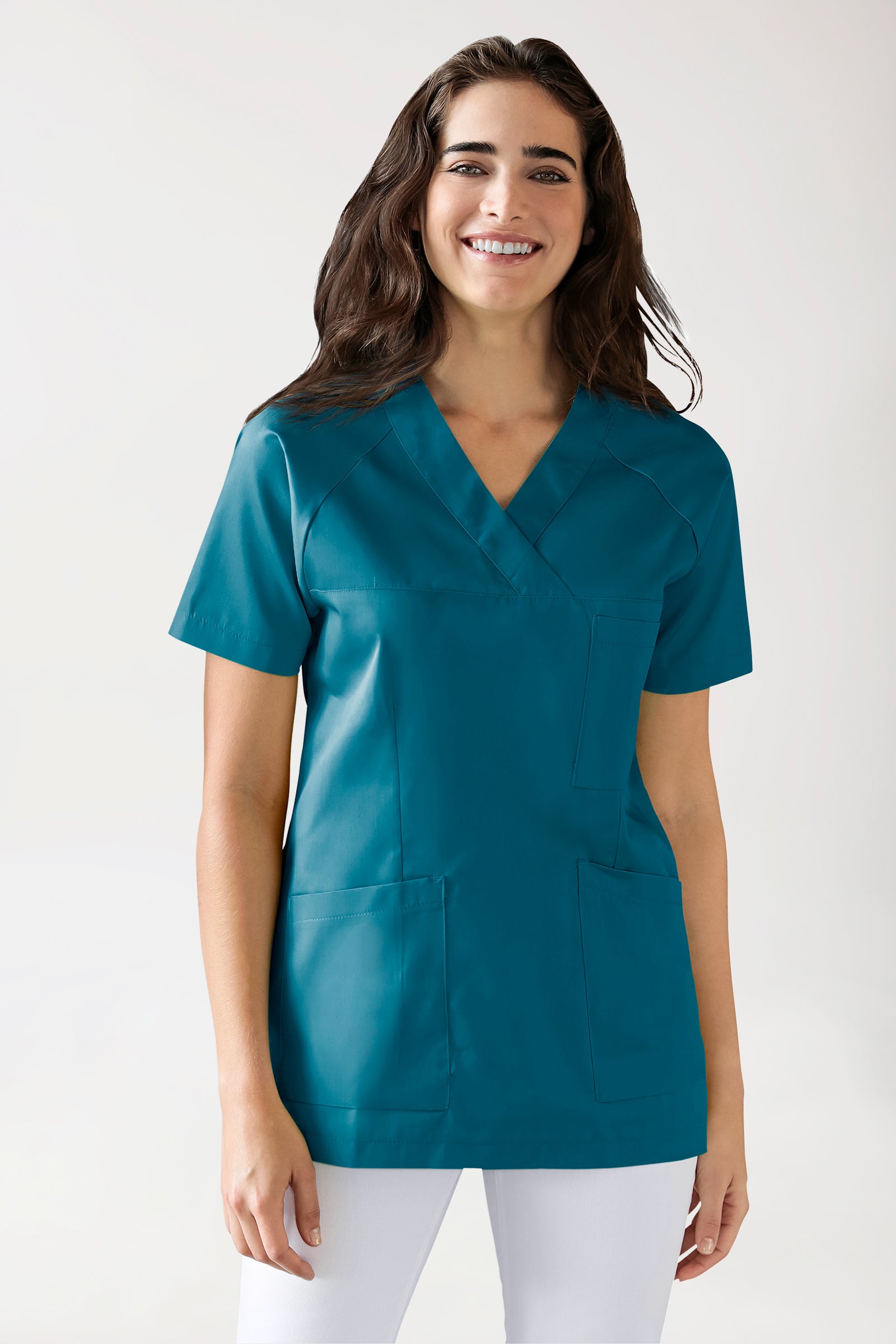 CORE Schlupfkasack Damen - 3er-Pack - V-Ausschnitt petrol