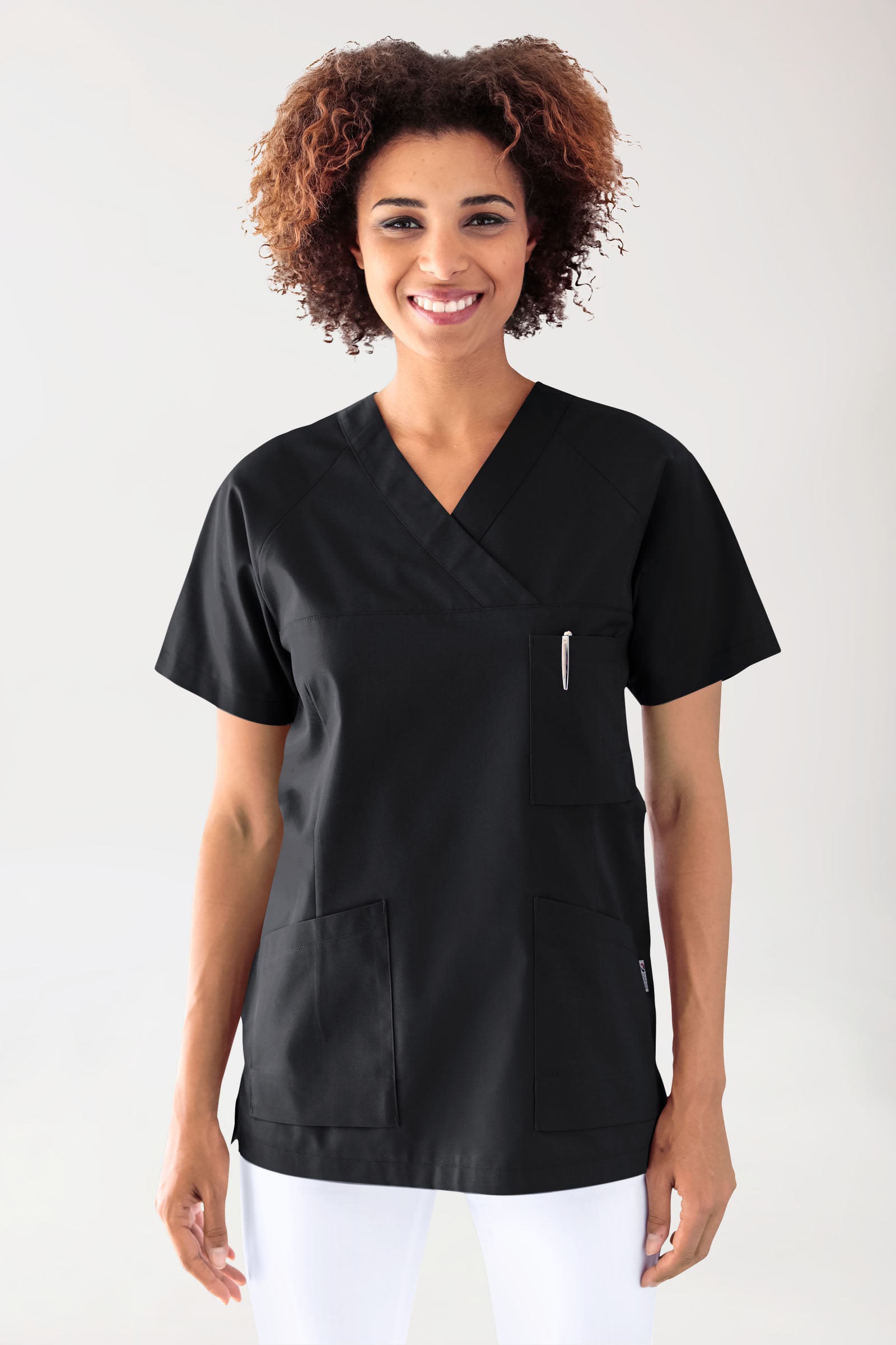 CORE Schlupfkasack Damen - V-Ausschnitt schwarz