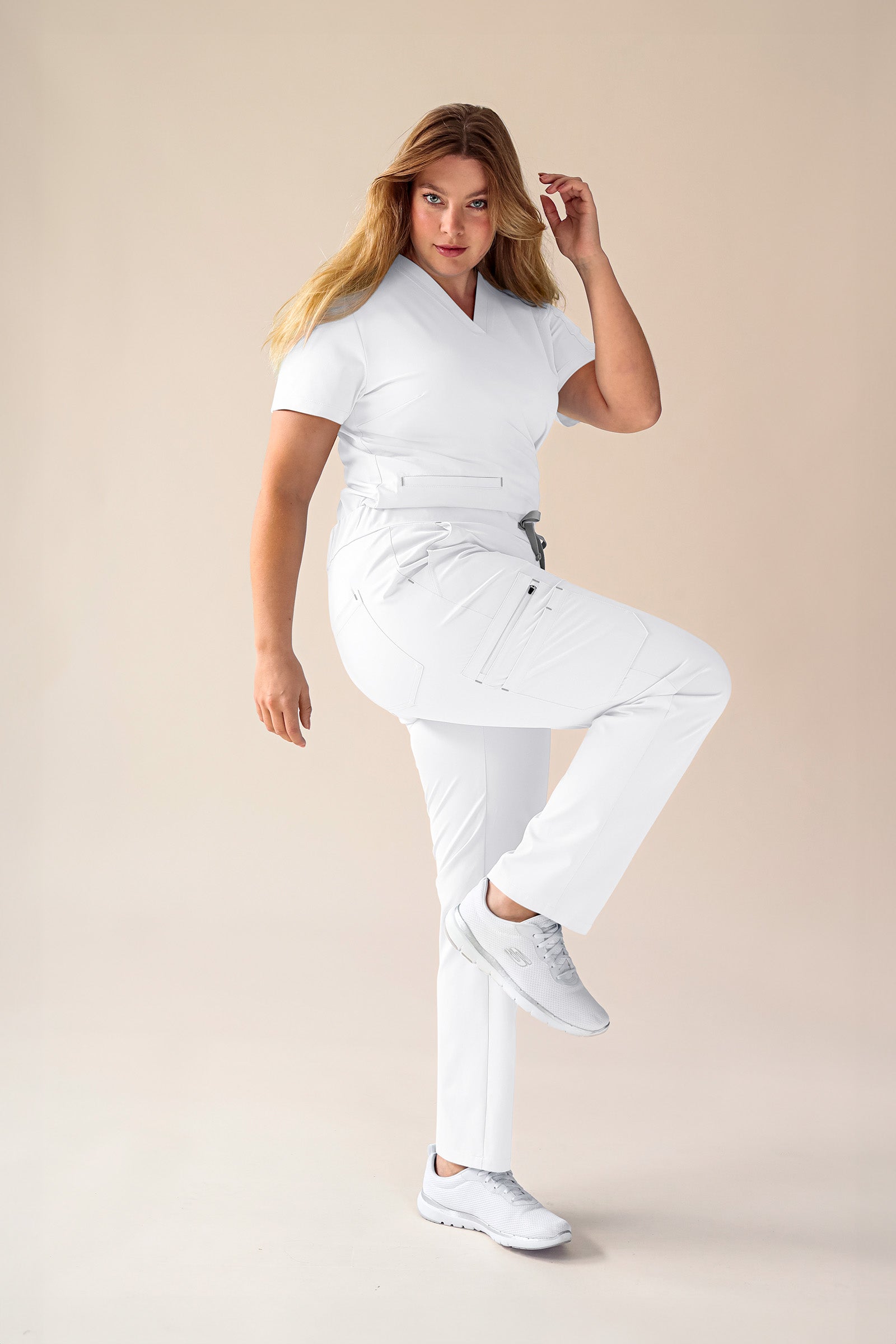 KAERE Schlupfkasack Damen - 3er Pack - V-Ausschnitt weiss