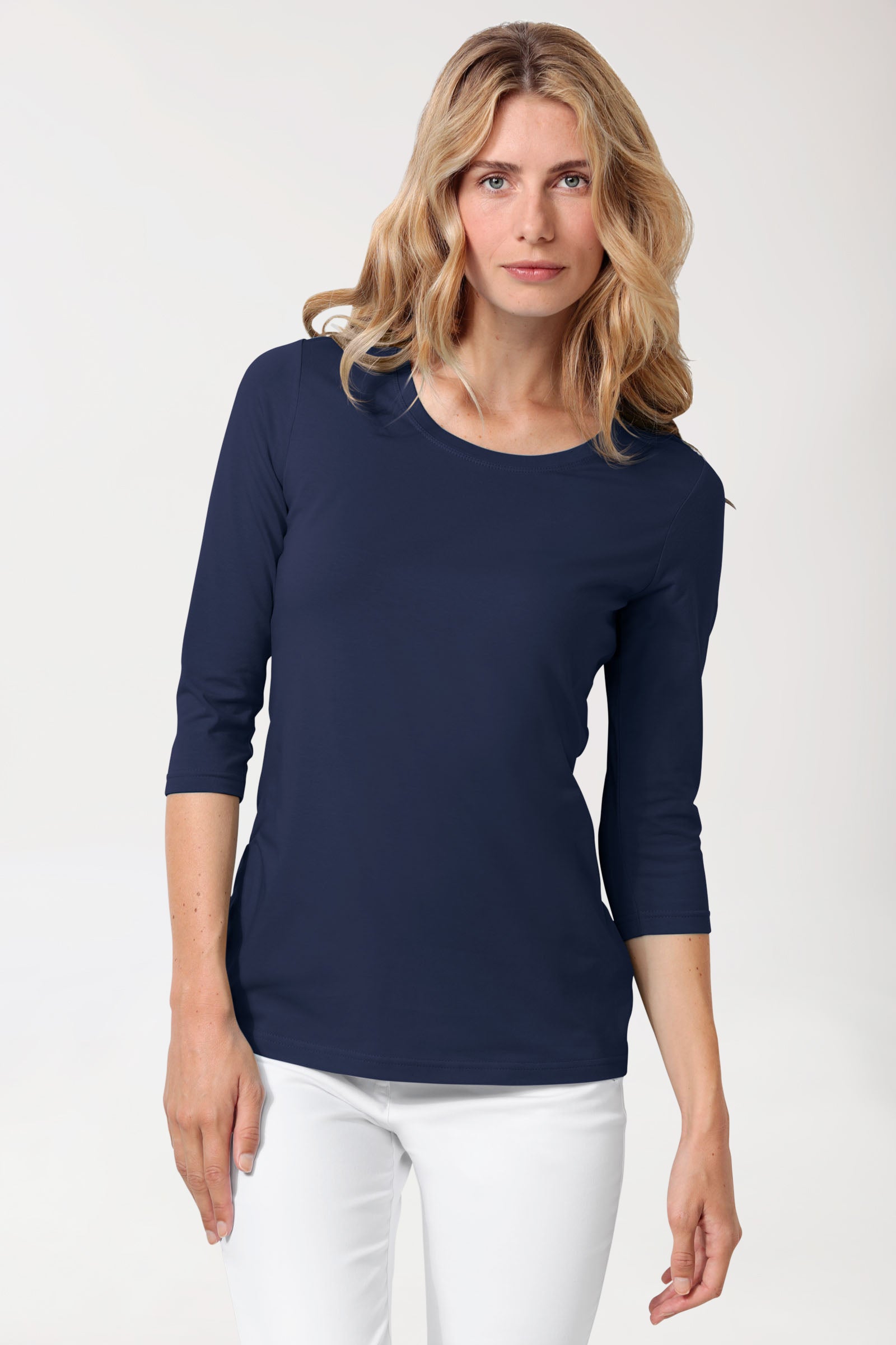 CORE Shirt Damen - 3/4 Arm navy, Vue de face