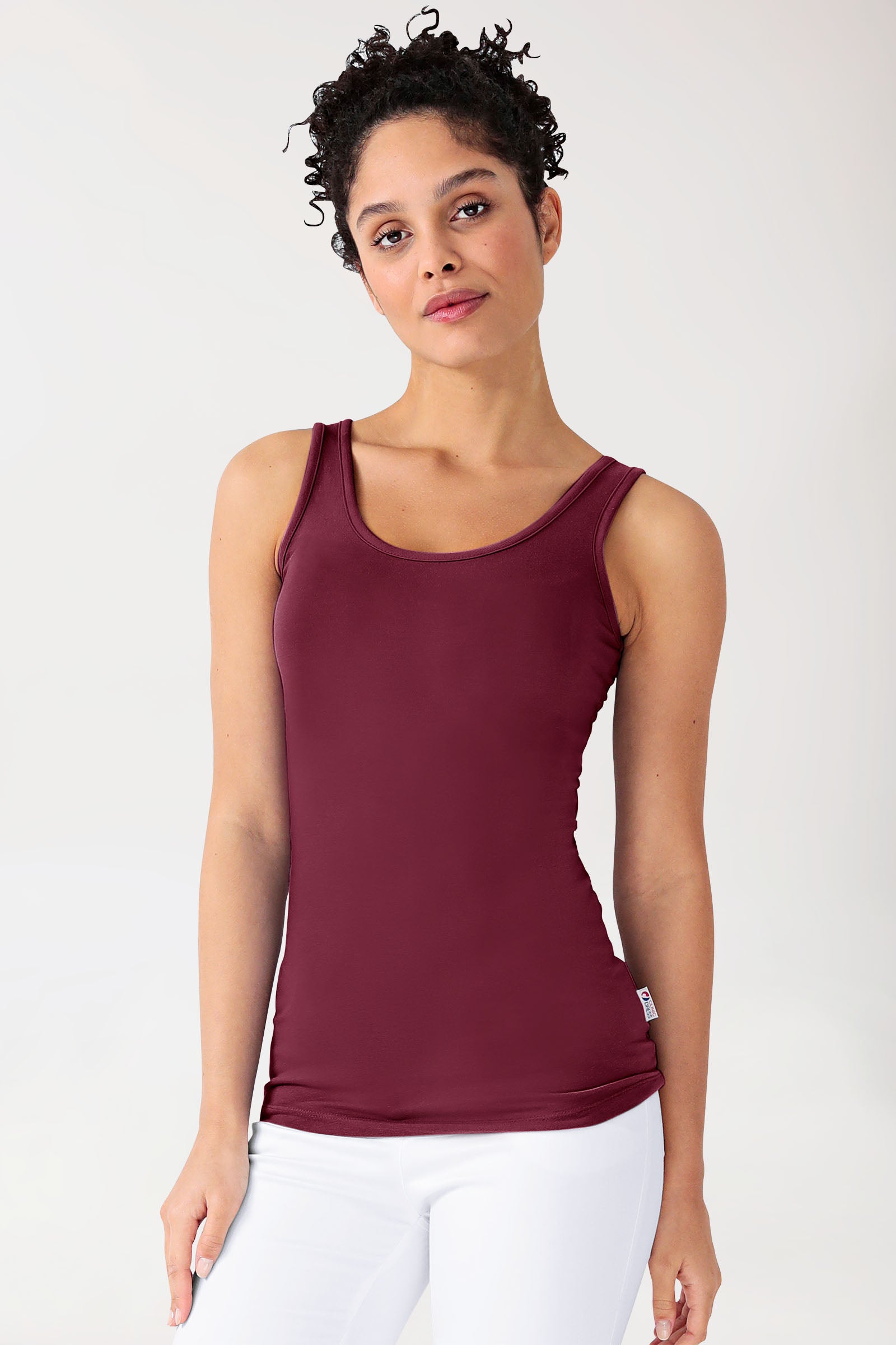 CORE Top Damen - Rundhals bordeaux, Vue de face