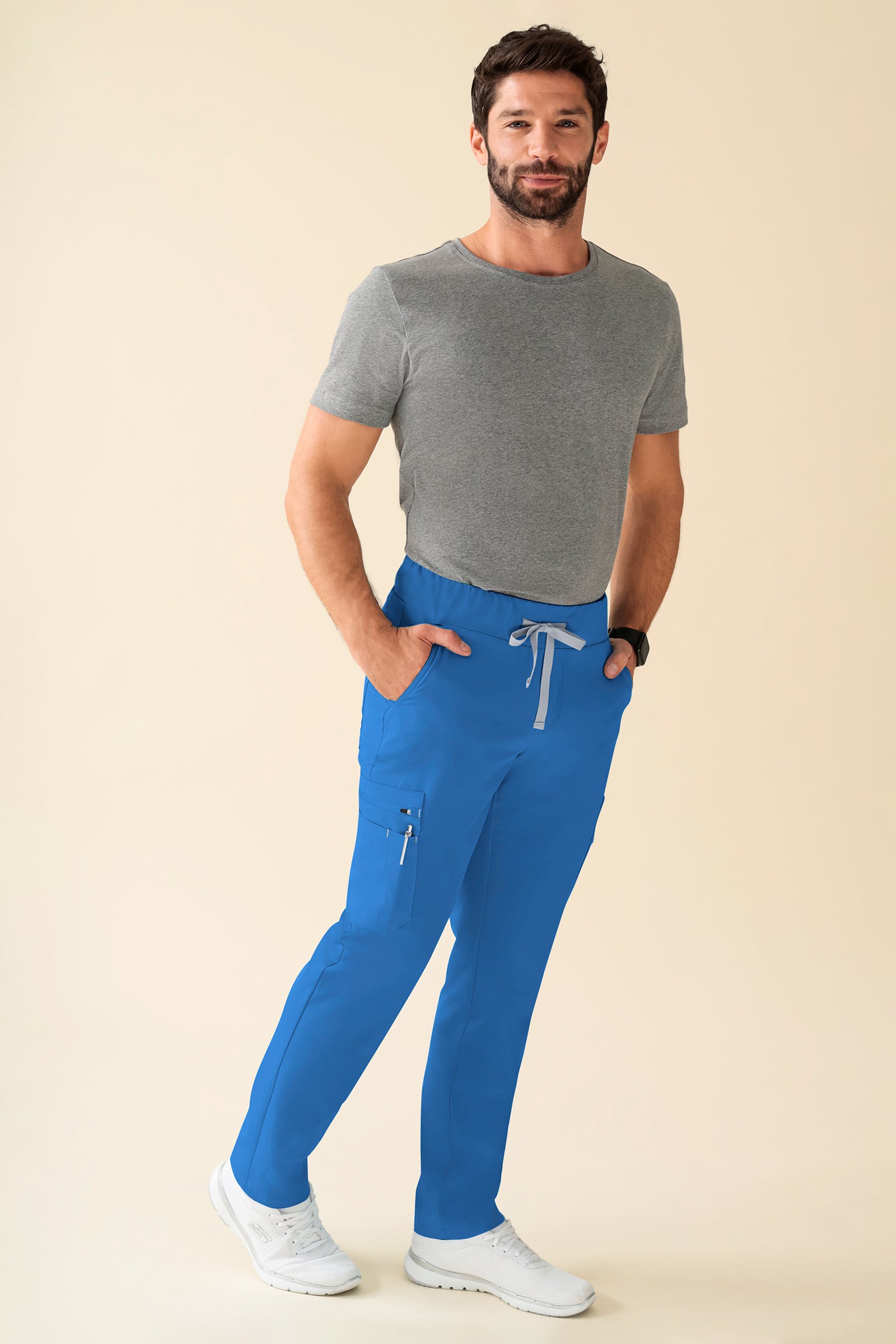 KAERE Hose Herren - gerader Saum Kurzgr. mit Beintaschen blau