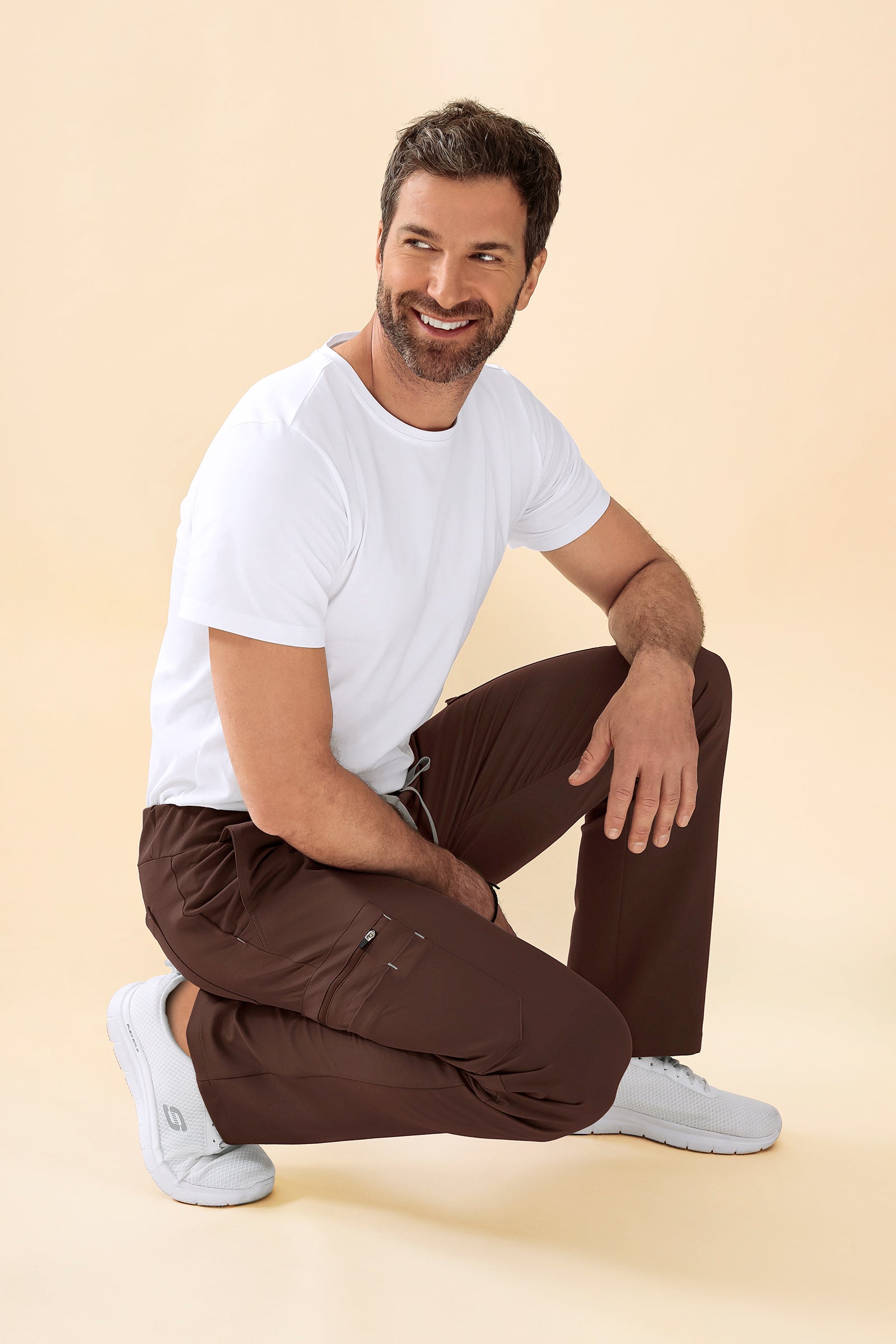 KAERE Hose Herren - gerader Saum mit Beintaschen coffee, Vue de face