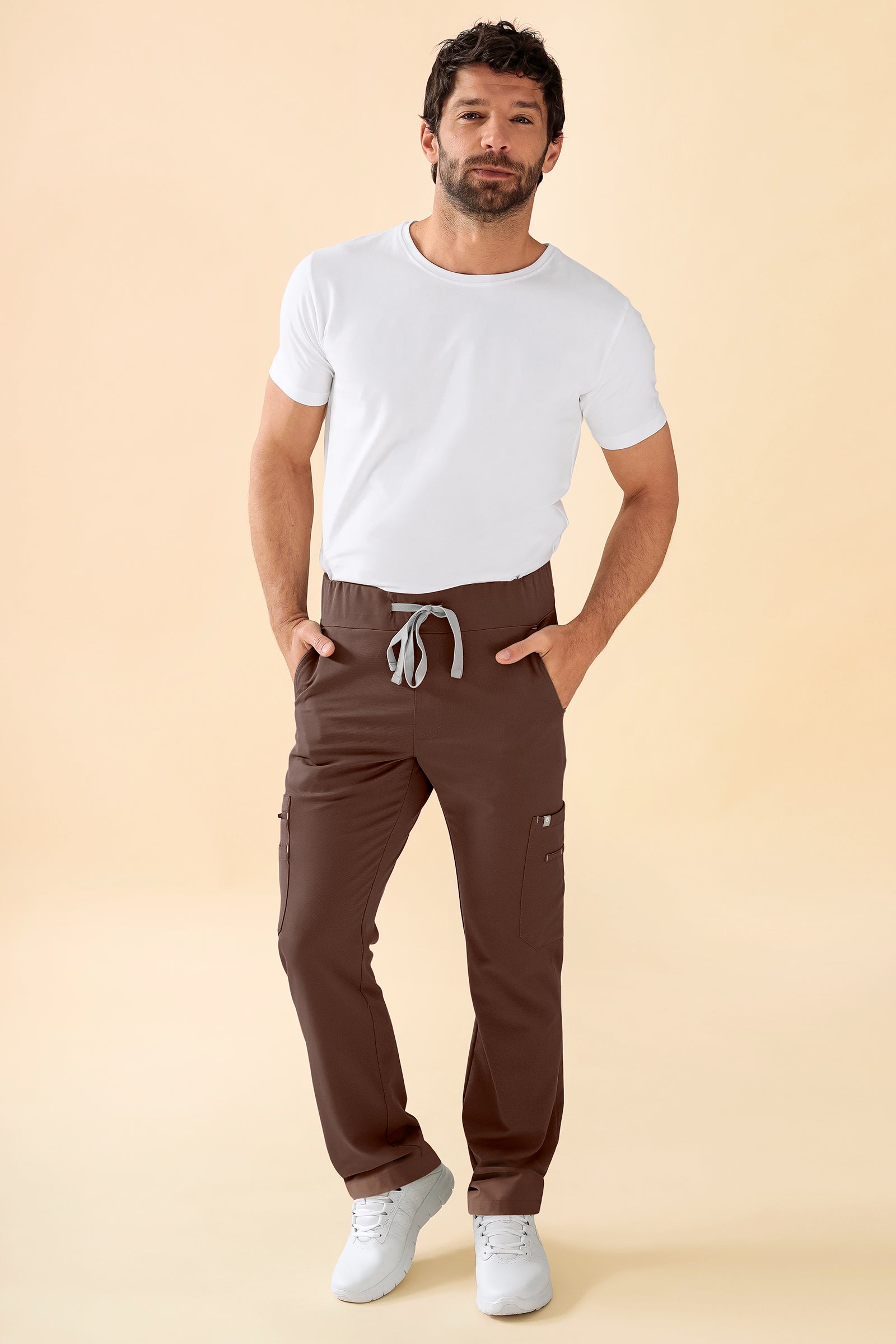 KAERE Hose Herren - gerader Saum Kurzgr. mit Beintaschen coffee, Vue de face