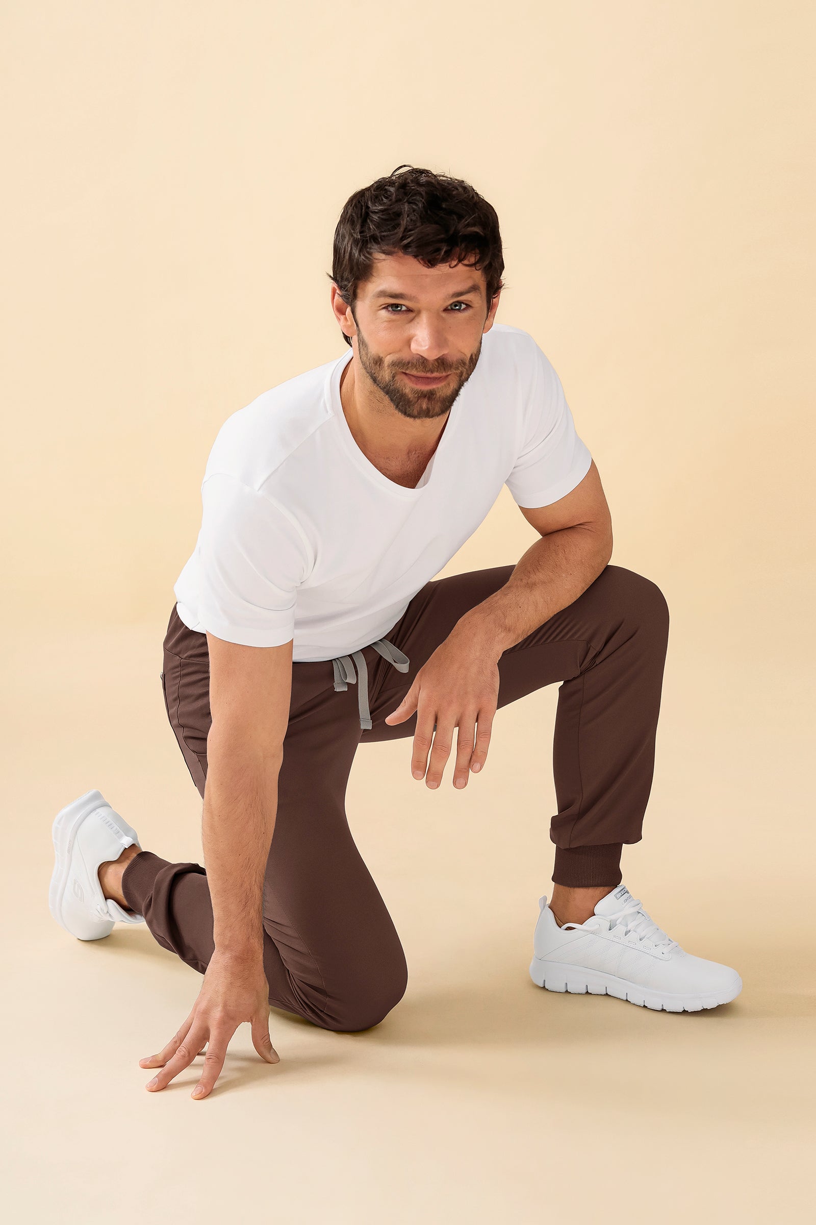 KAERE Hose Herren - Saumbündchen Kurzgr. ohne Beintaschen coffee