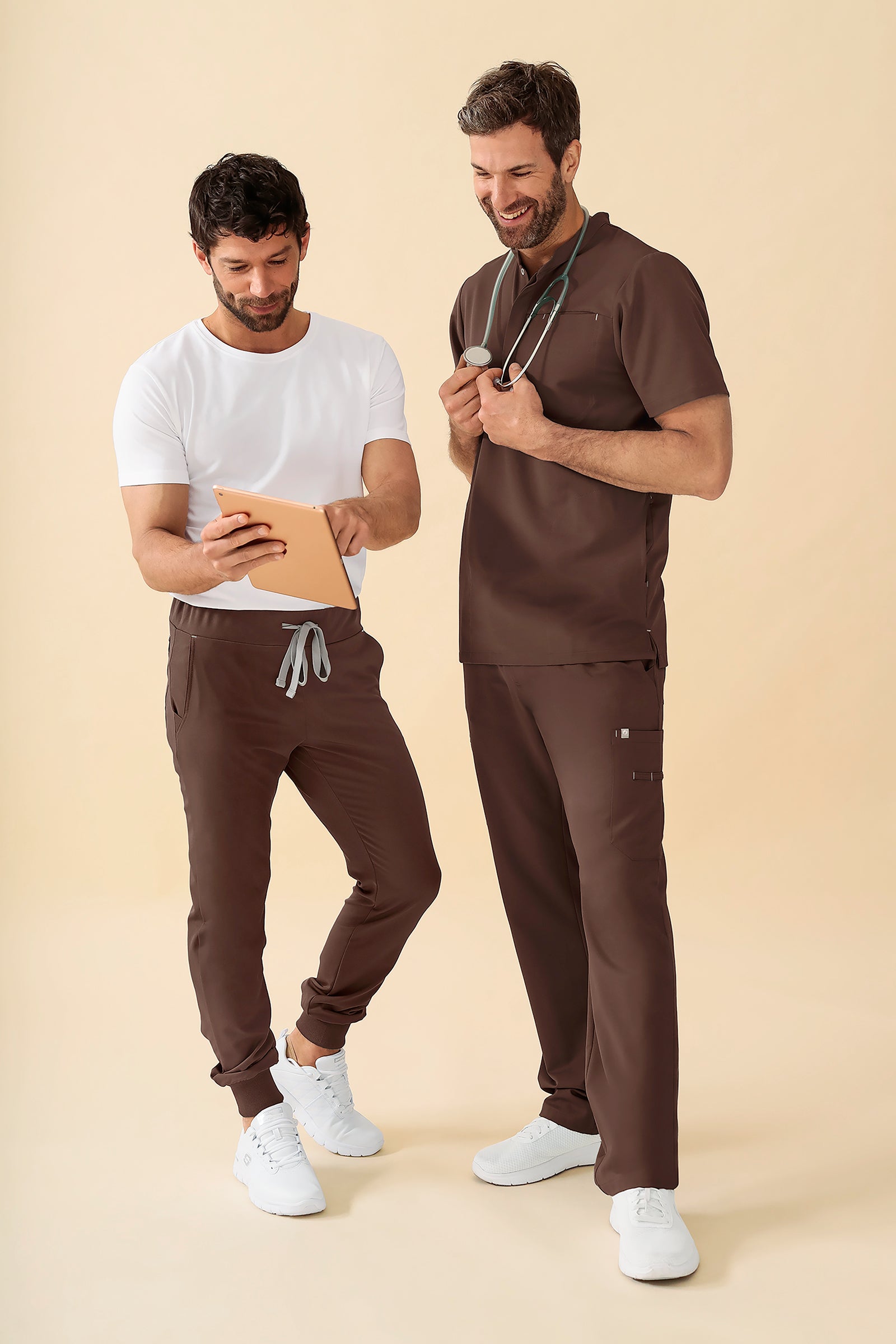 KAERE Hose Herren - Saumbündchen Kurzgr. ohne Beintaschen coffee