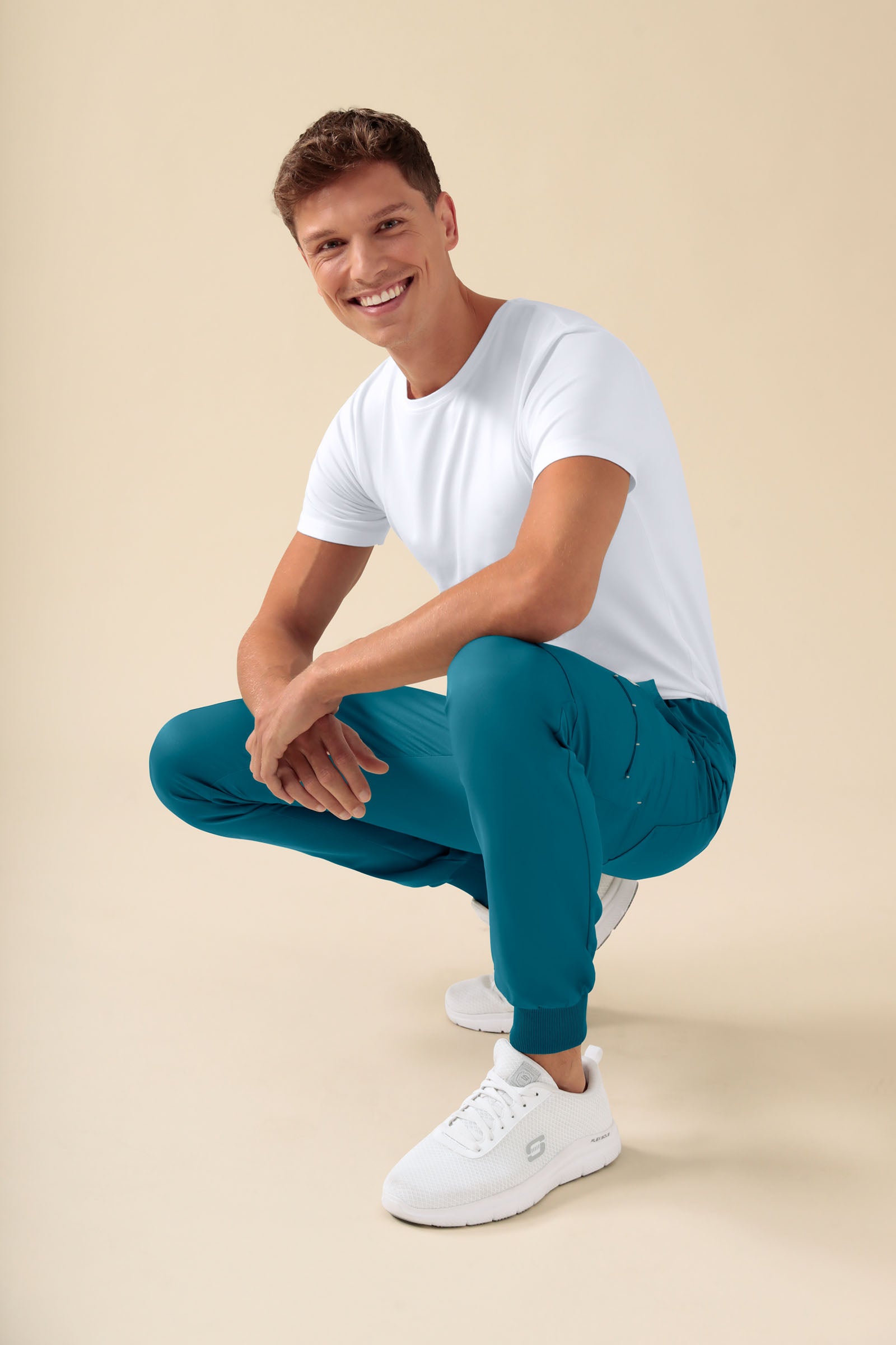 KAERE Hose Herren - Saumbündchen mit Beintaschen petrol, Vue de face